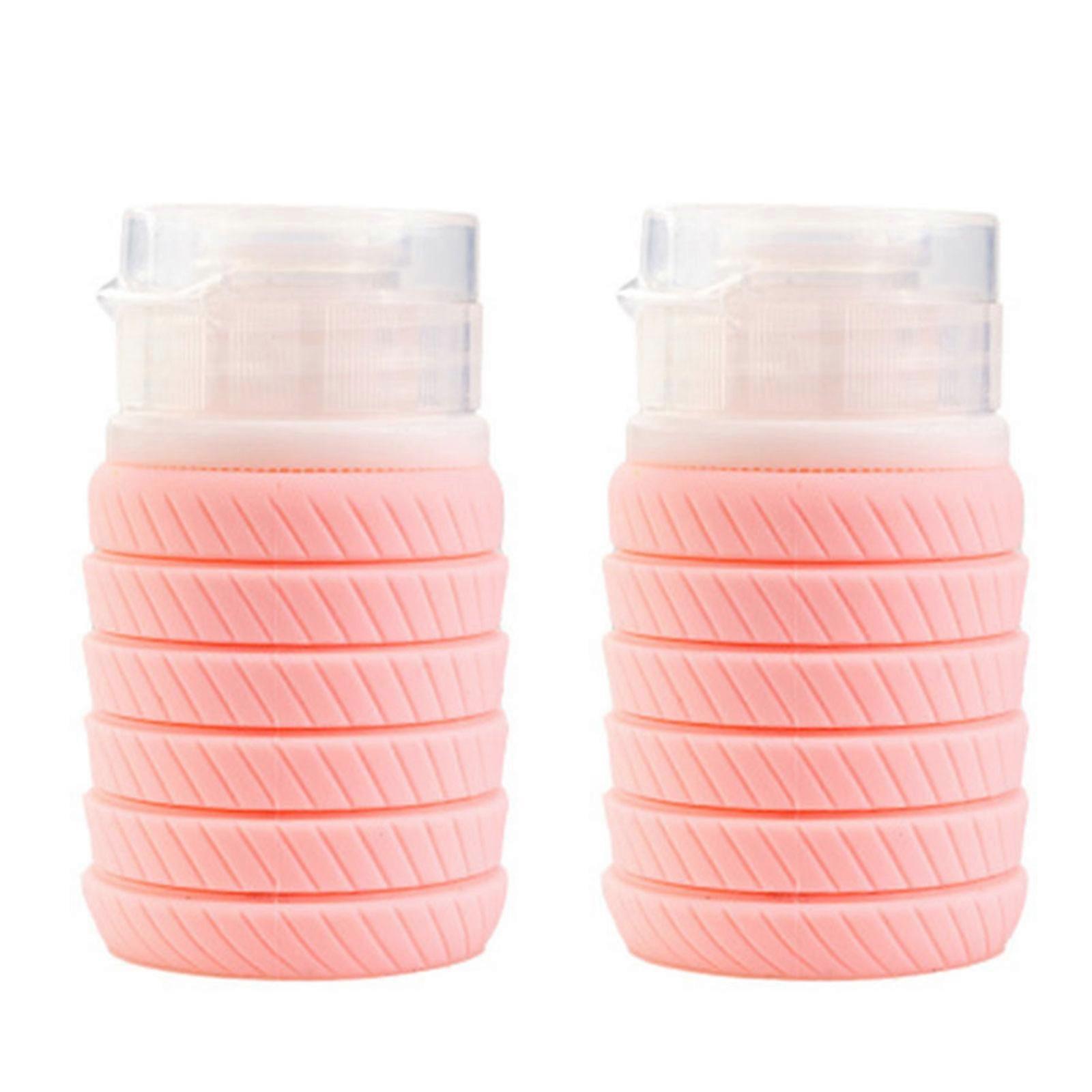 Travel Friendly Bottle Silicone Container with Measurement Lines Perfectly for Daily Skincare Routine  Pink