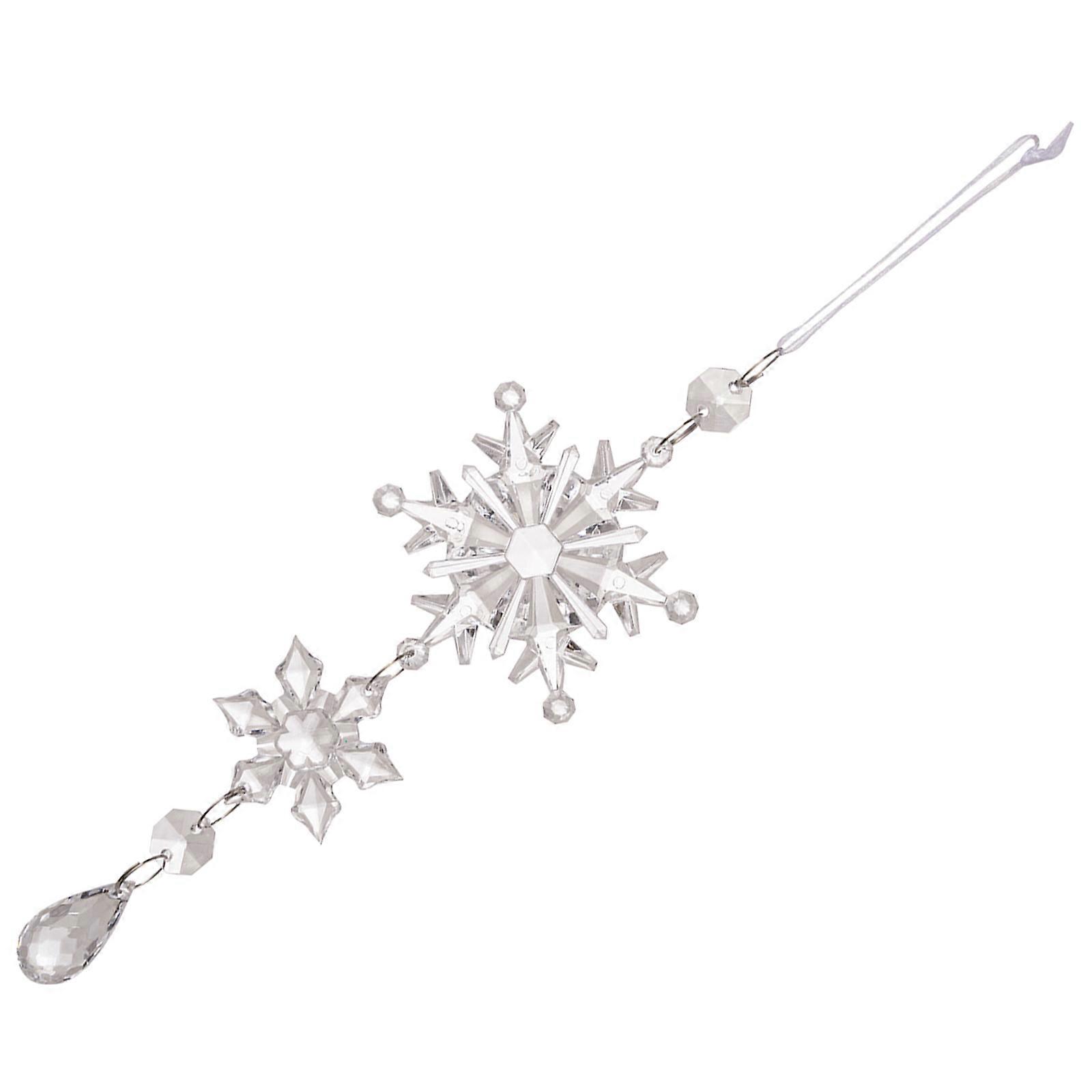 Acrylics Snowflake Hanging Ornaments Christmas Tree Pendant with Hanging String for Indoor and Outdoor Decoration  Double layer transpa