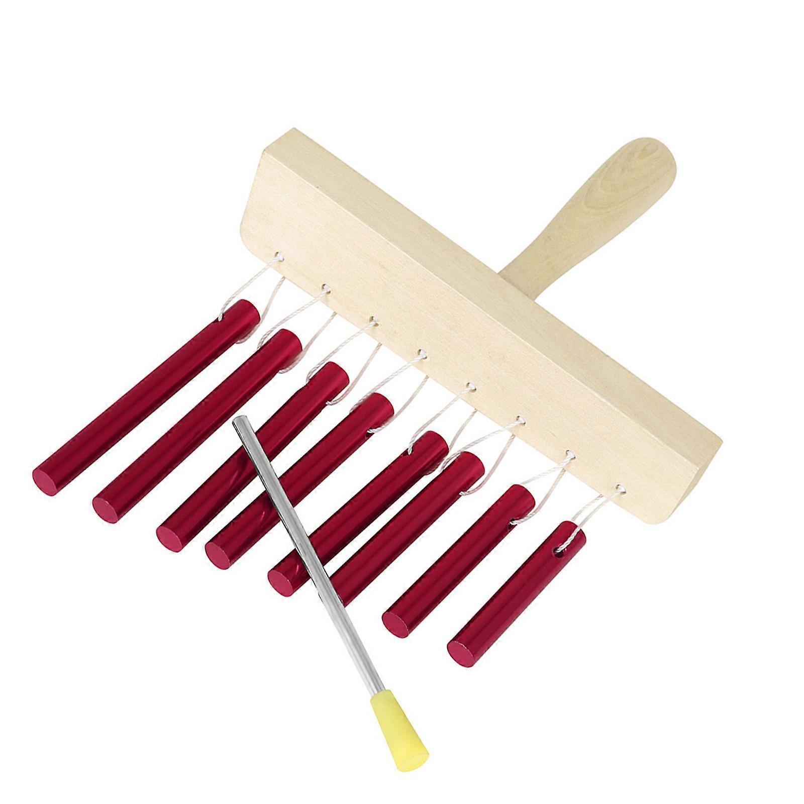 Studio Chimes Featuring Balanced Acoustics Rhythm Instrument Aluminum Texture for Classroom Instruction and Concerts  Red