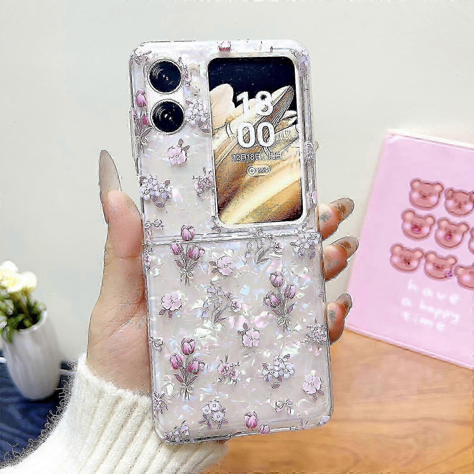 Shell Texture Flower Pattern Protective Phone Case