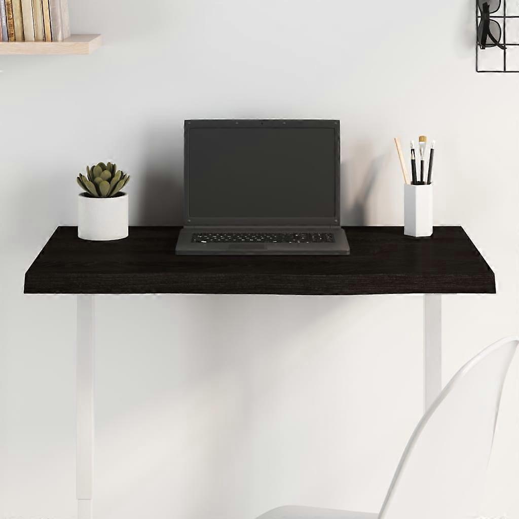 桌面深棕色 80x50x（2-4）cm 实心橡木