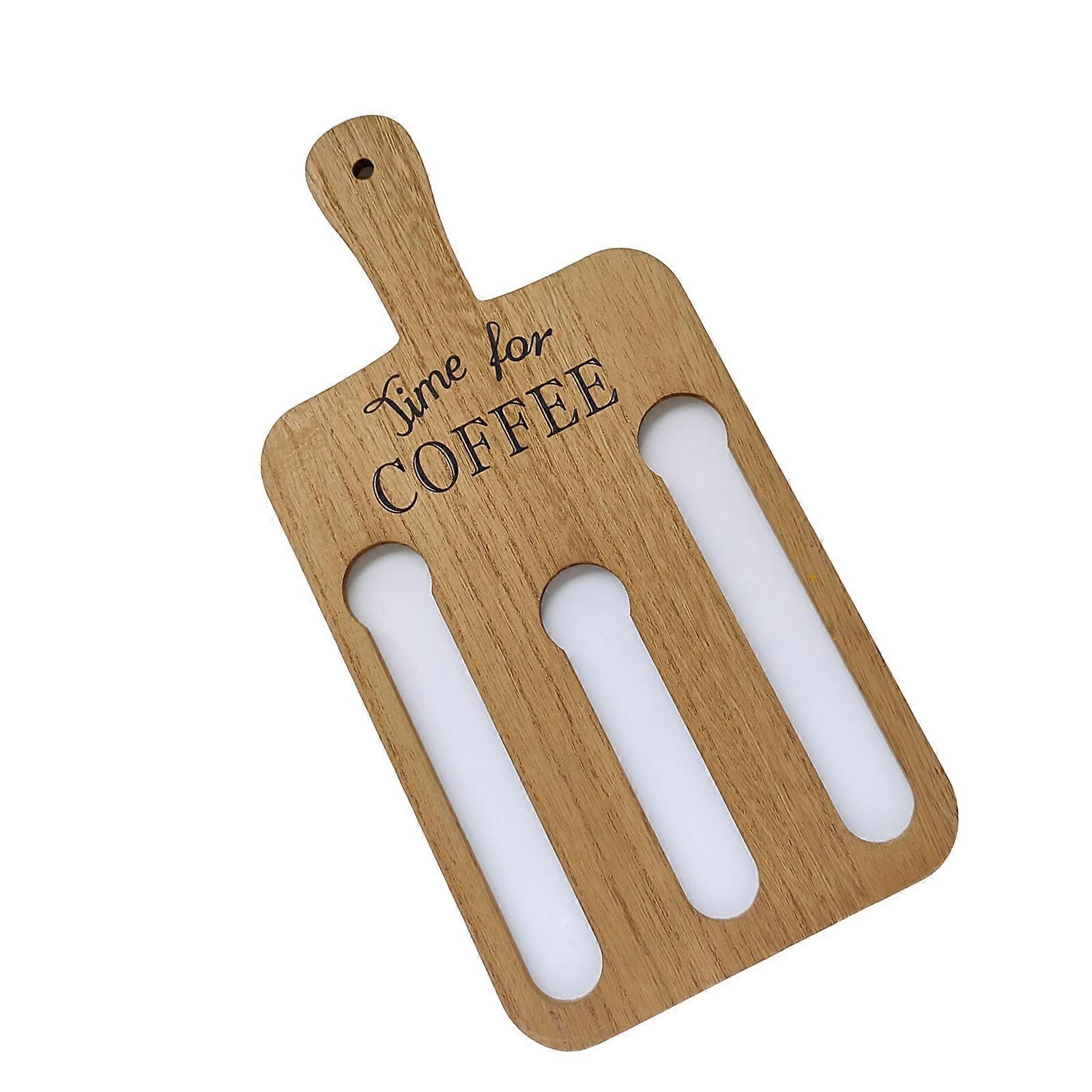 ארגונית אחסון תרמילי קפה אספרסו עם ידית מחזיק קיר אספרסו מלבני לקישוט מטבח או משרד צבע עץ