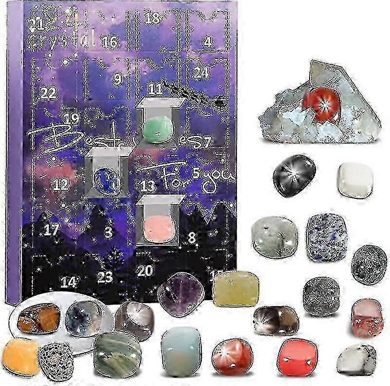Advent calendar for Christmas 2025 with 24 mineral stone blind boxes