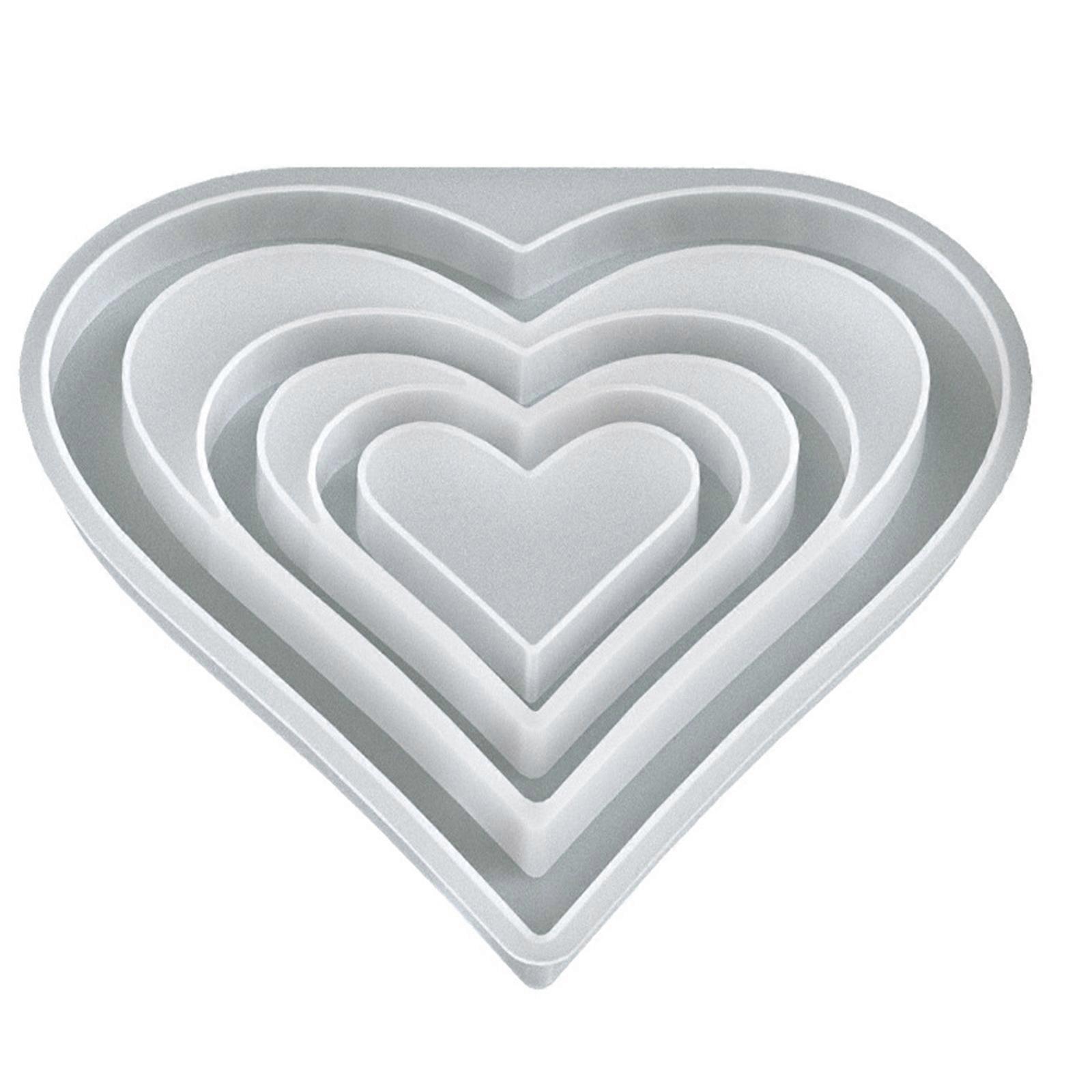 Hollow Out Stratified heart Silicone Mold For Baking Crafts Soap Chocolate Making Lightweight Reusable Design Multicolor