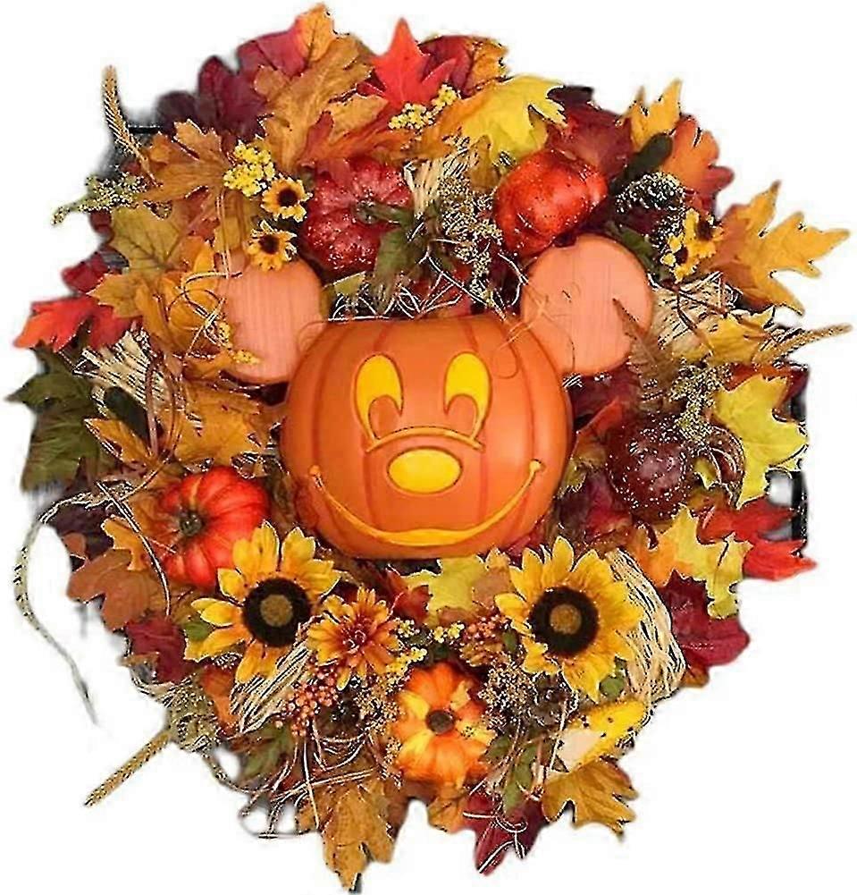 Artificial Fall Wreath Front Door Wreath With Pumpkin Berries Pine Cone