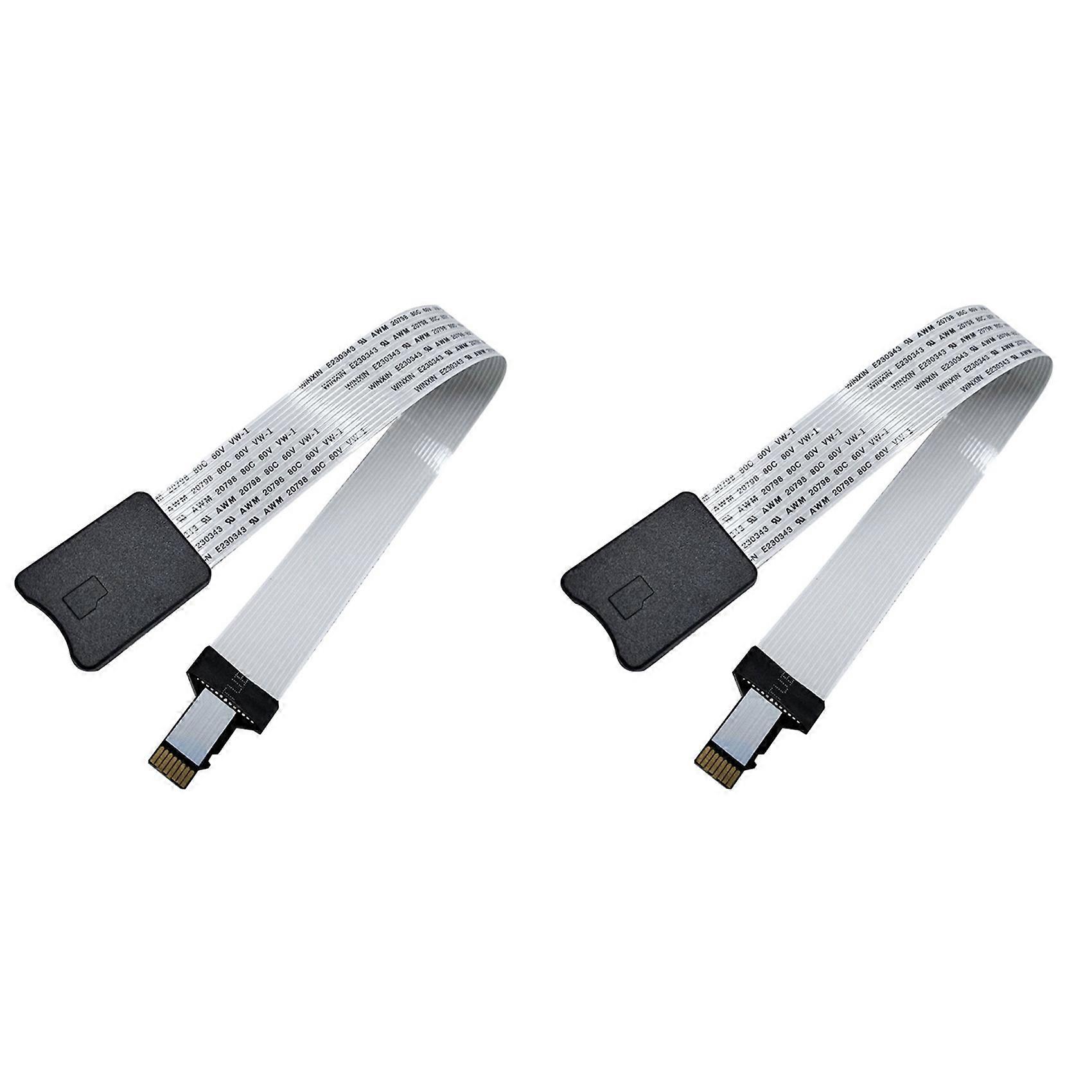 2pcs 25CM Micro-SD to Micro-SD Card Extension Cable TF Memory Card Reader Extension Adapter Cable for 3D Printer