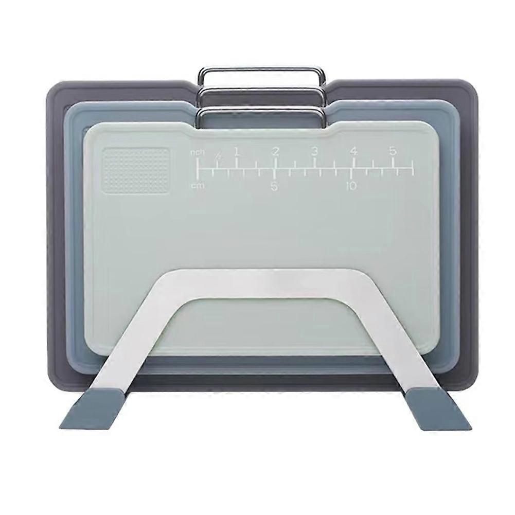Multifunctional Kitchen Cutting Board Set with Stand, Grinding Area and Scale Marking - 3 Sizes for Efficient Chopping A