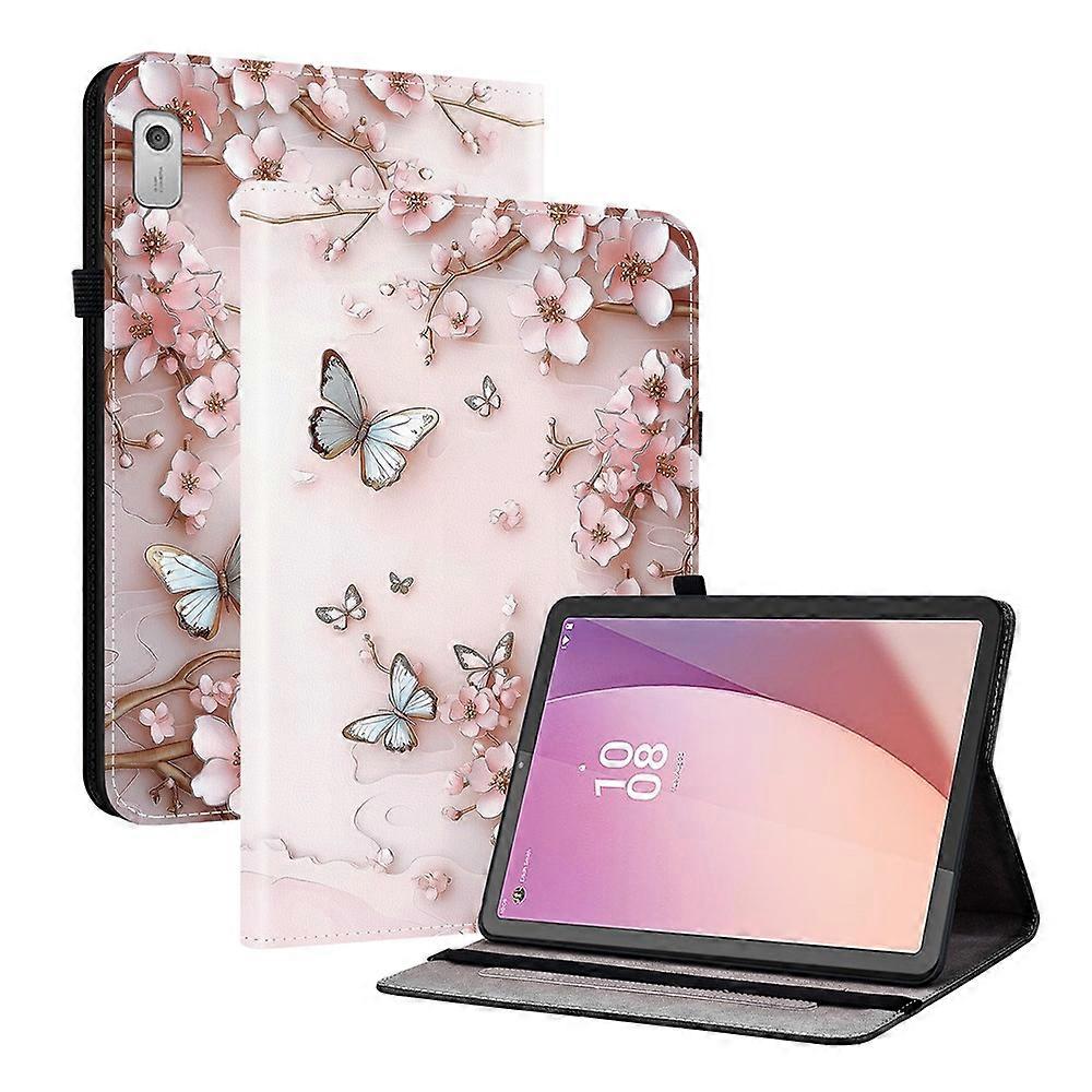 תואם עבור Lenovo Tab M9 עור מקרה דפוס מודפס מעמד כיסוי טאבלט עם חריצי כרטיסים