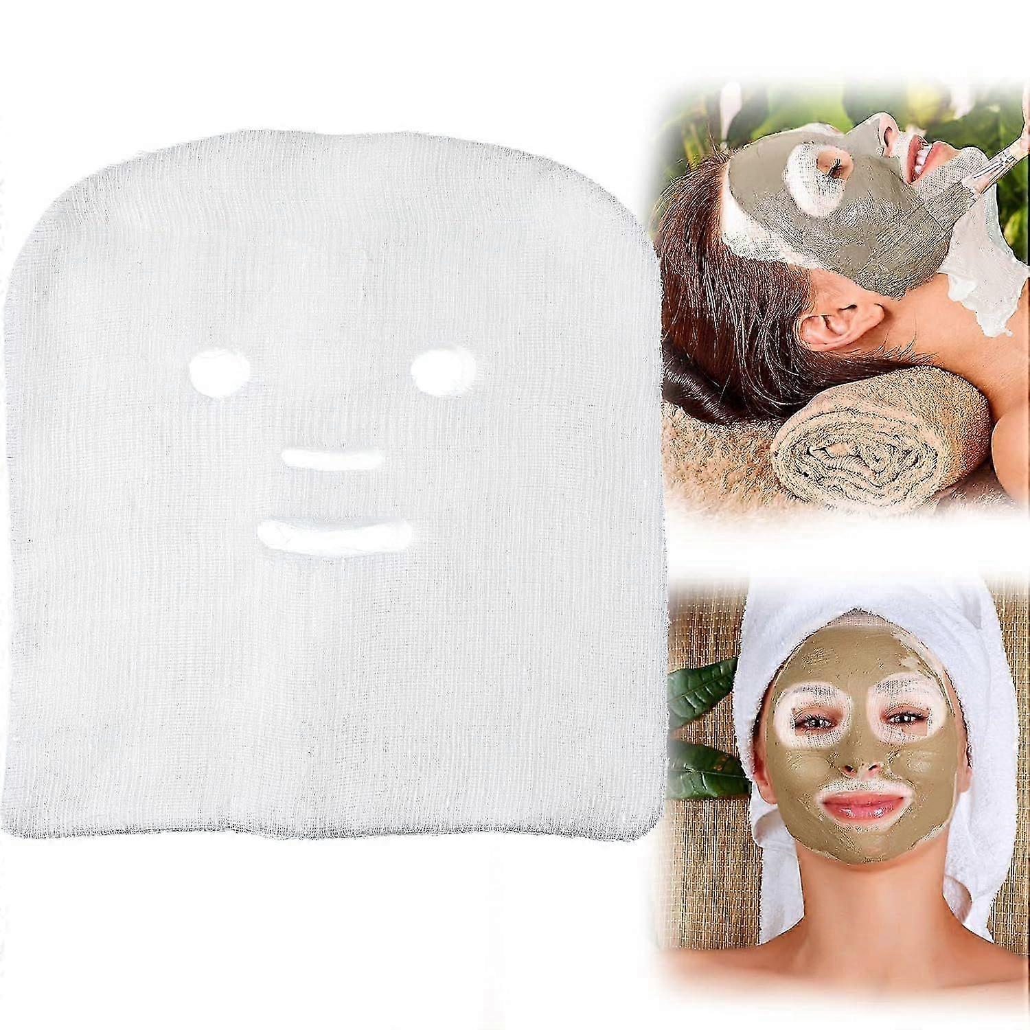 100 Large Precut Gauze Face Masks, Soft White Net Pads for Home Spa and DIY Skin Care in the UK