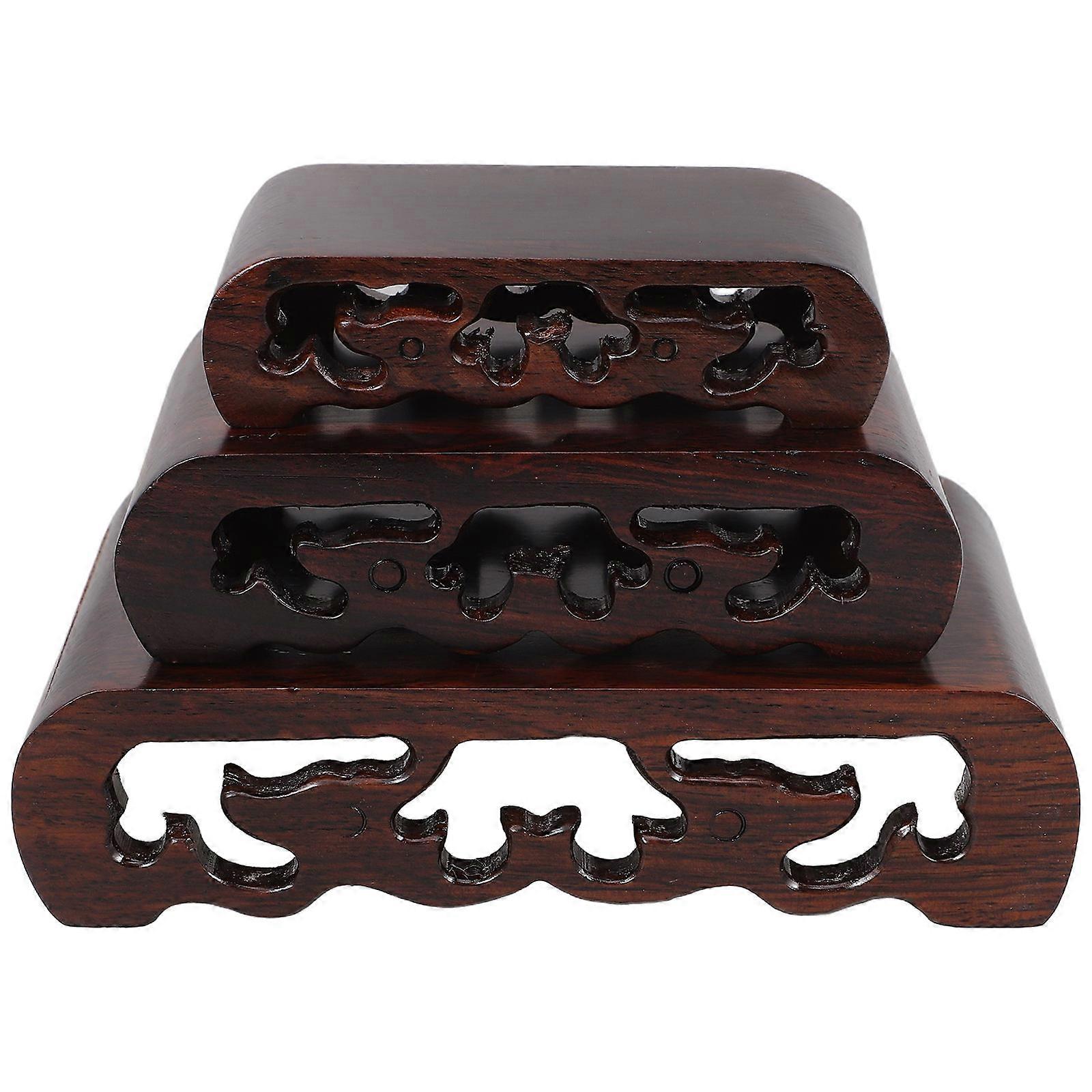 Vase Stands For Display Rectangular Wood Display Base Collectible Items Elegant Design Black 1Set