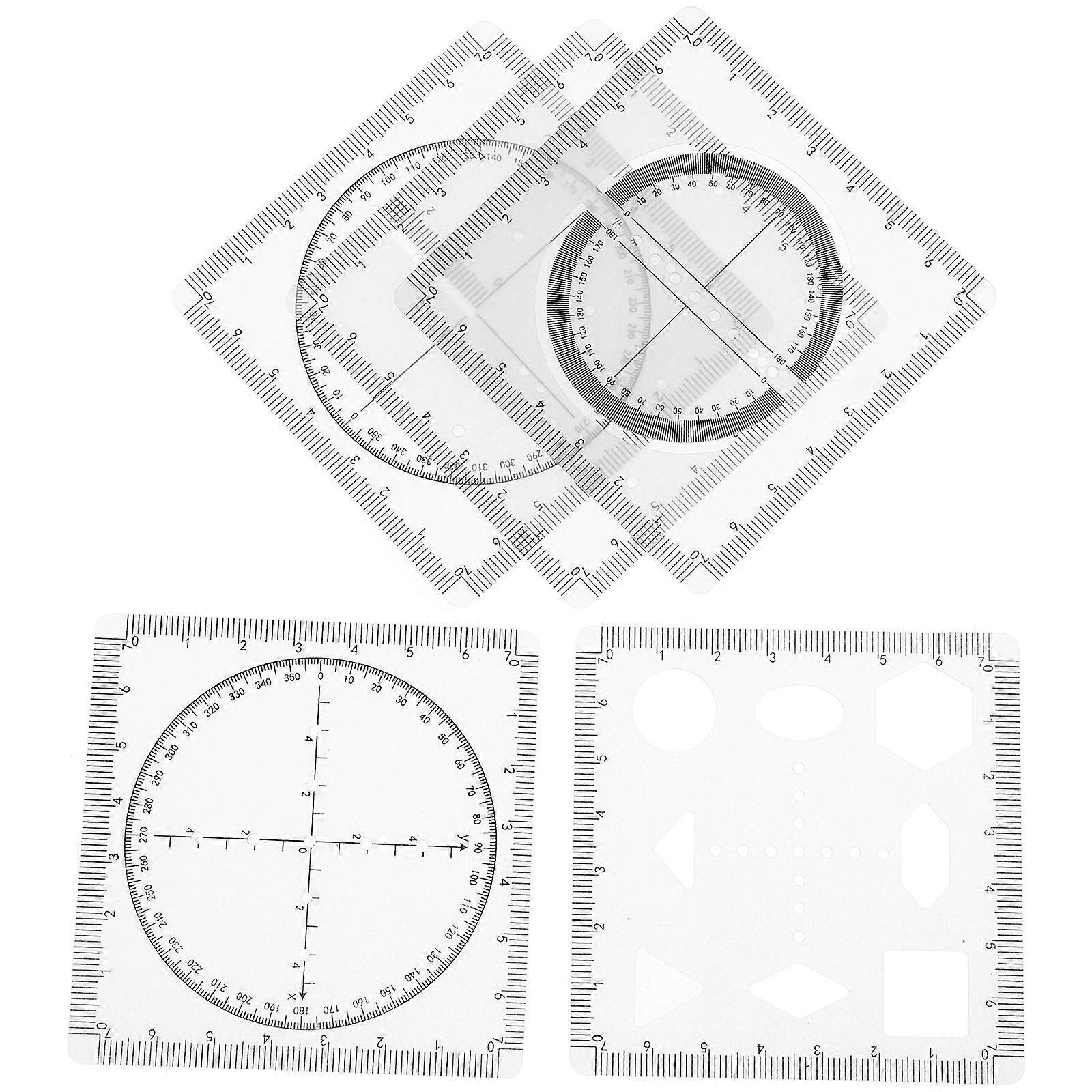 Rectangular Multi-Purpose High-Precision Drawing Ruler for Designers and Students Featuring Lightweight Portable Design 1 Set