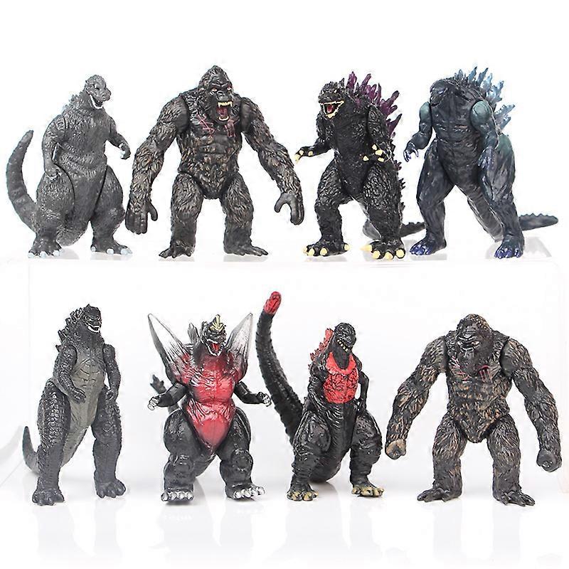 8pcs Godzilla King of Monsters Runaway Mechanical Red Lotus Planet Godzilla Action Figure Collection Model Toy Kid Birthday Gift
