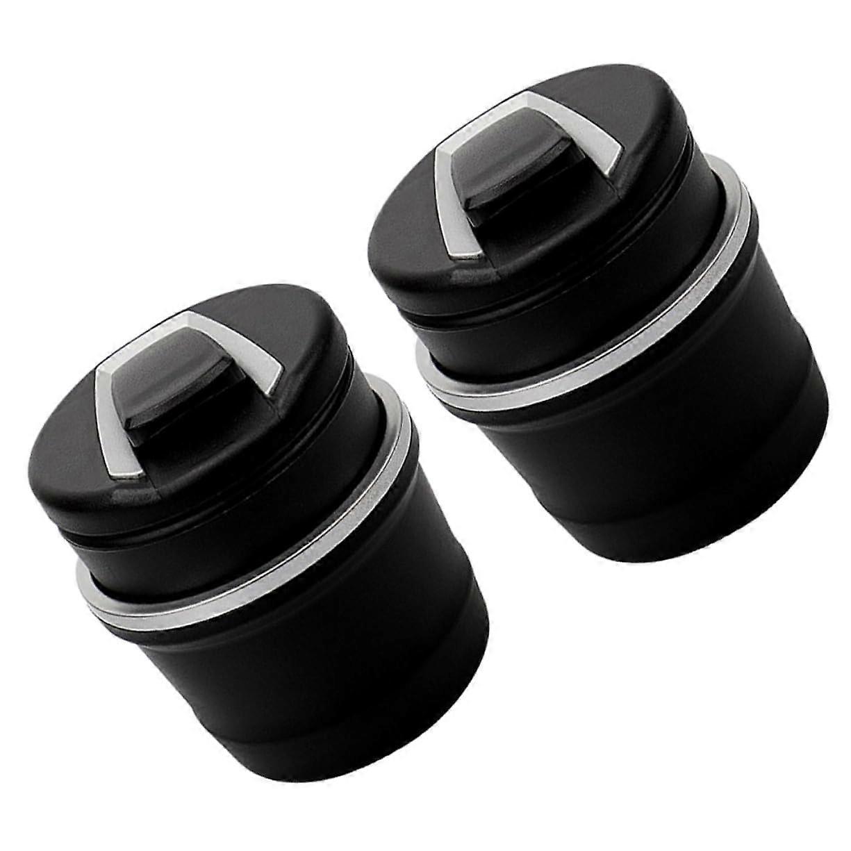 2 Pcs Car Ashtray with Lid and LED Light, Smokeless Detachable Cup Holder Design for Vehicle Use