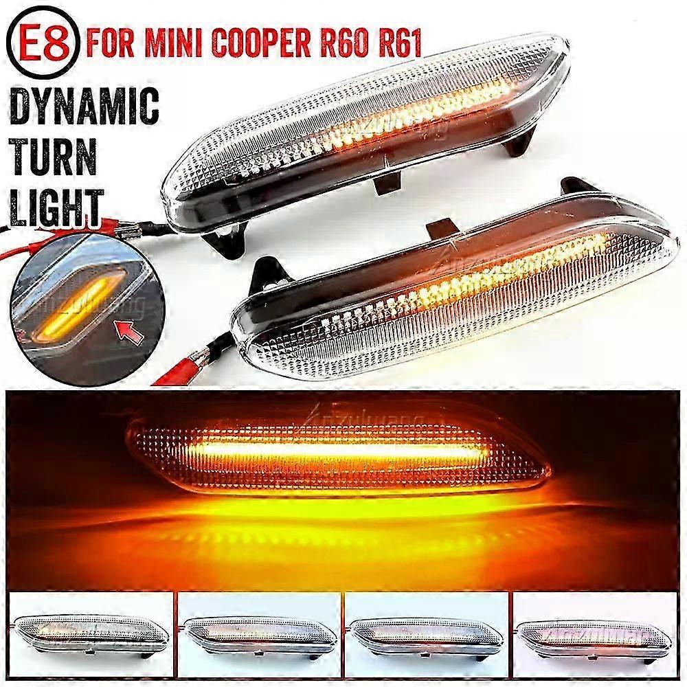 Pair Flowing Turn Signal Light Dynamic LED Side Marker Light 12v Side Repeater Lamp For Mini Cooper R60 COUNTRYMAN R61 PACEMAN