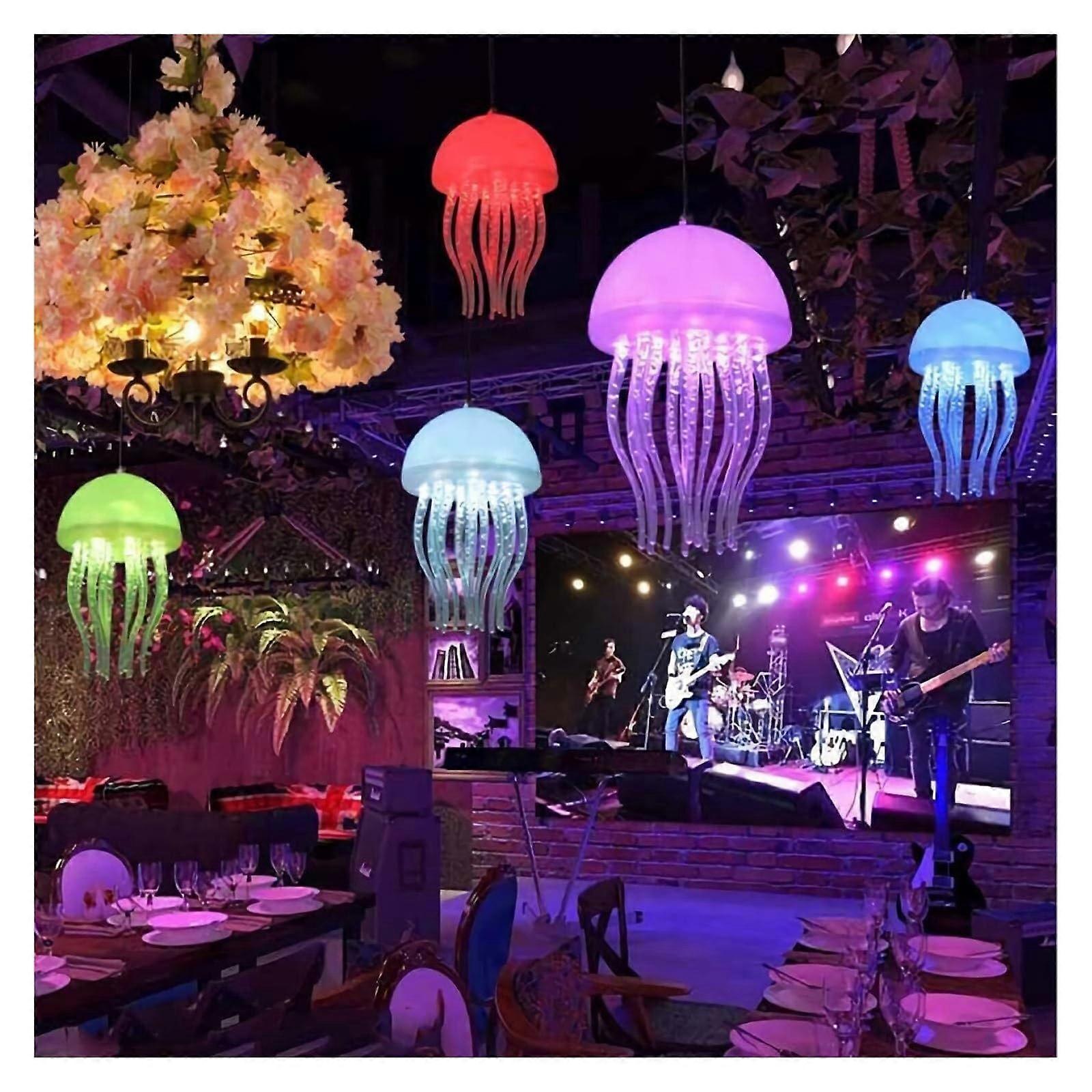 Jellyfish Pendant Ceiling Light RGB 7Color Waterproof Hanging Lamp with Adjustable Height