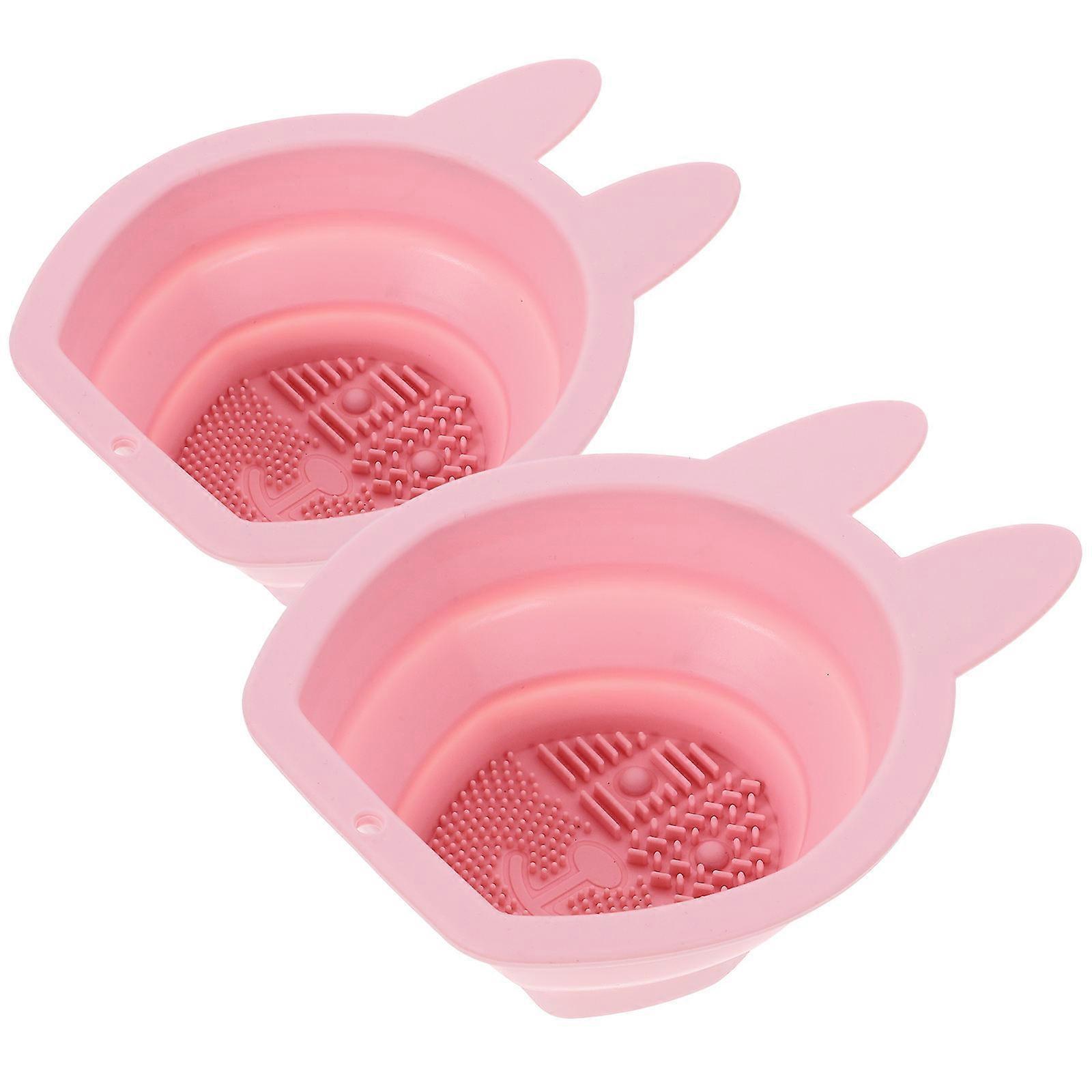 Makeup Brush Cleaners Bunny-Shaped Silicone Folding Design 8Pcs Set