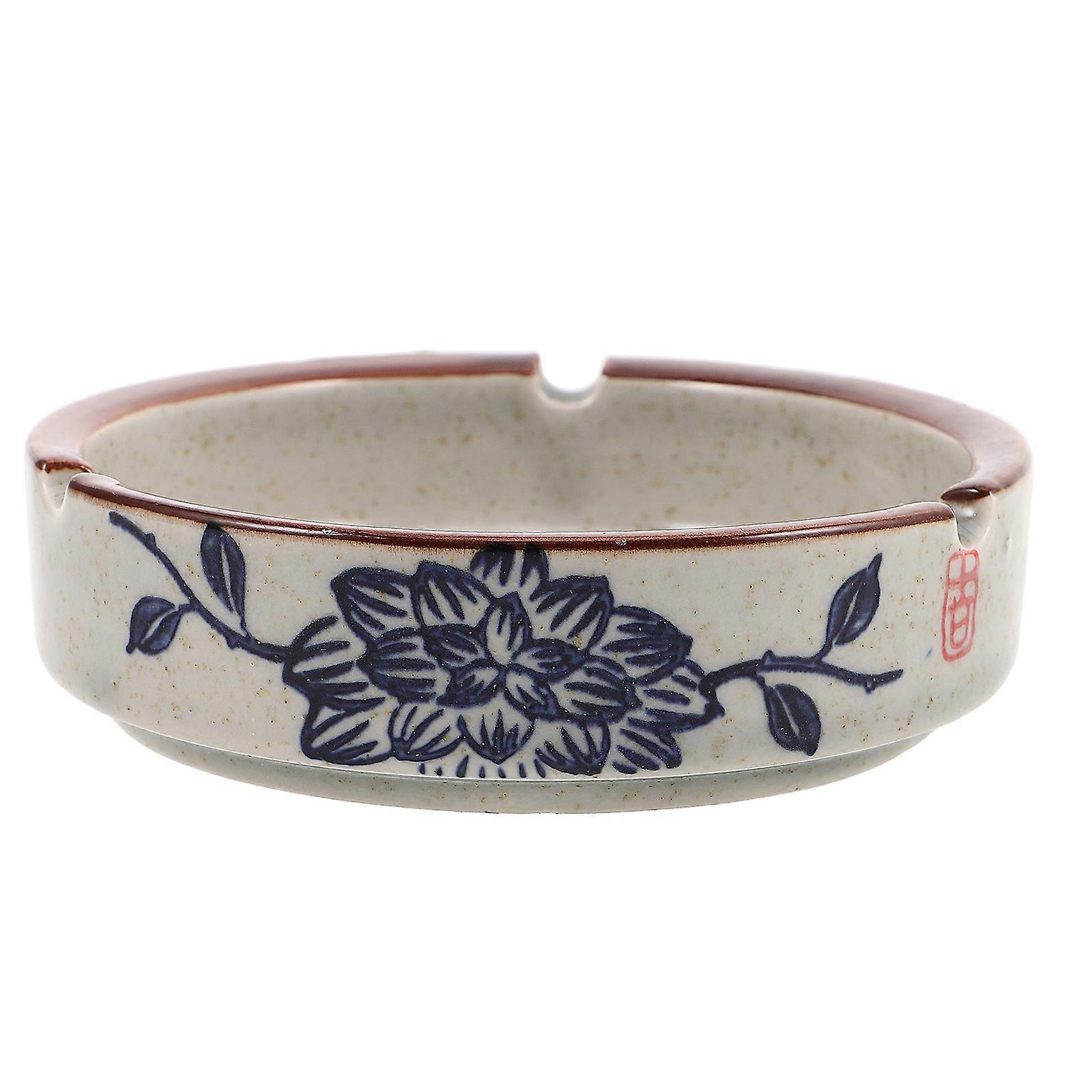 Ceramic Ashtray Windproof for Indoor Use Creative Ash Holder White