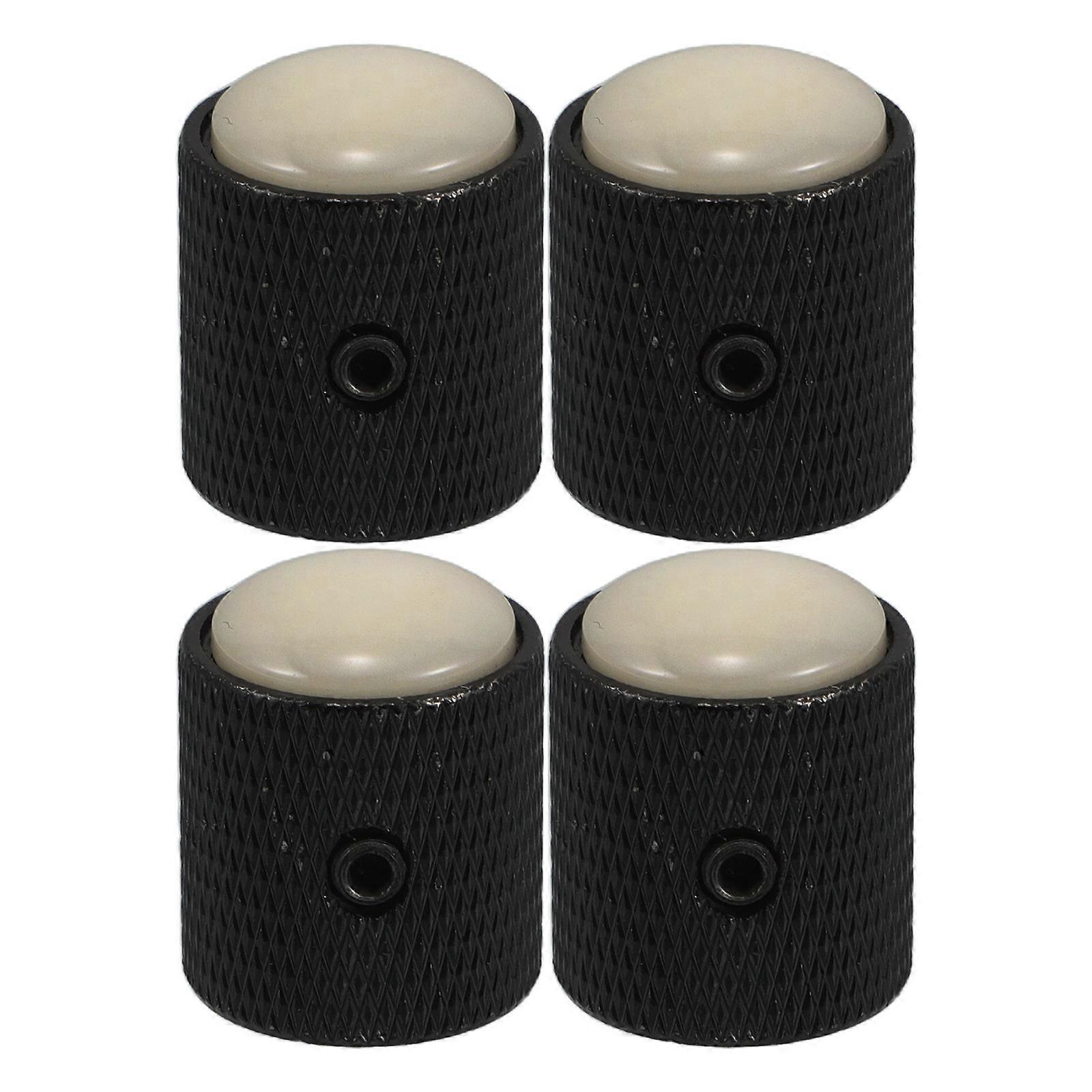 Metal Volume Control Knobs for Guitar 4Pcs Black Dome Design Set