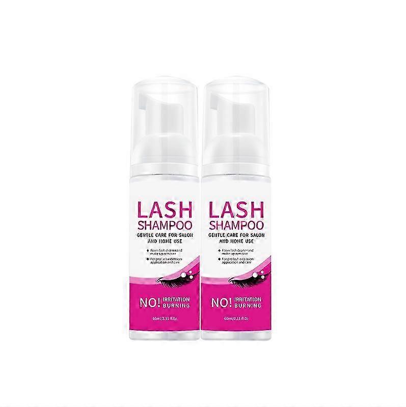 1-5x Eyelash Shampoo Set For Eyelash Extension,eyelash Care, Lash Shampoo For Salon And Home Use With 2 Brushes