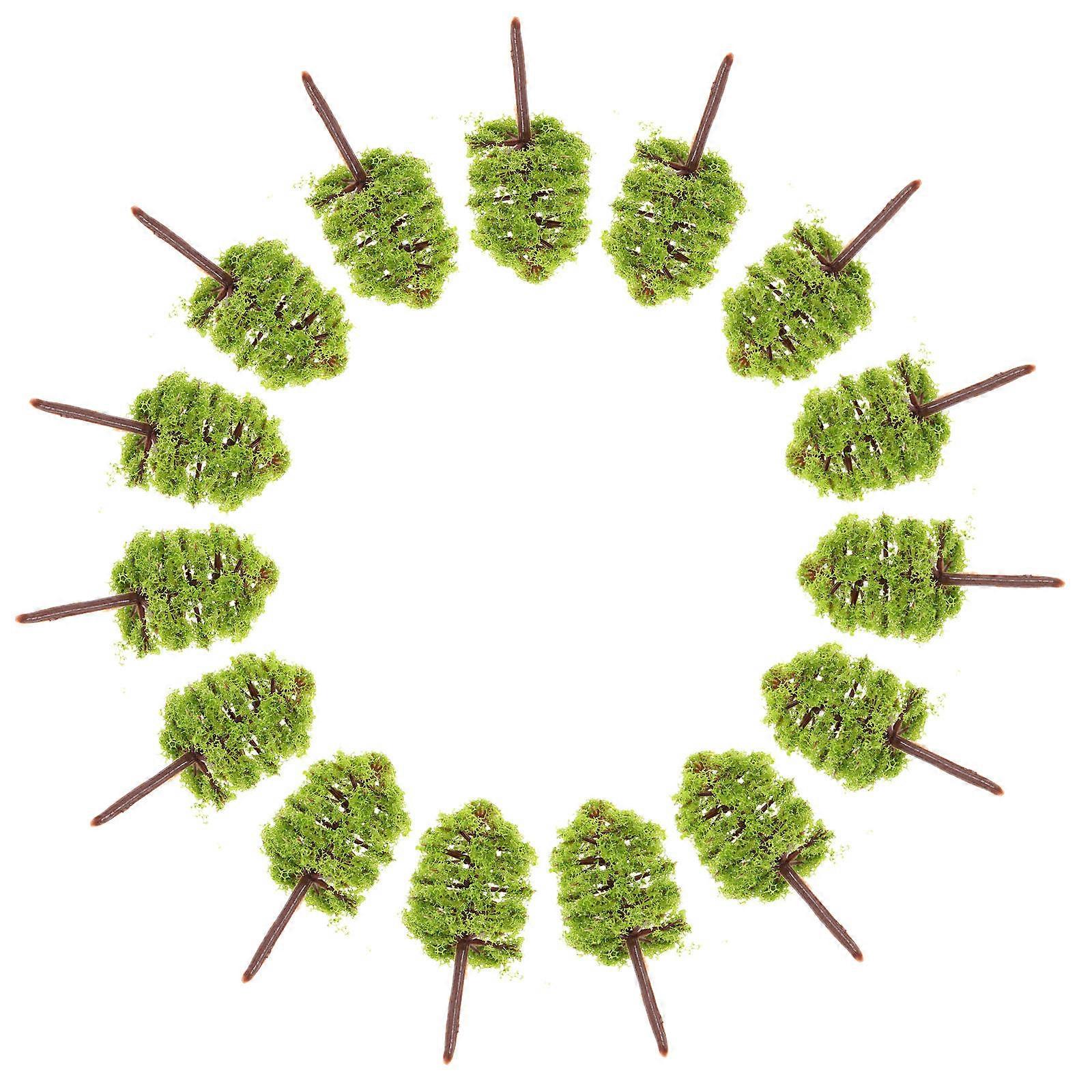 Miniature Plastic Green Trees for Decoration 20Pcs Model Craft Set