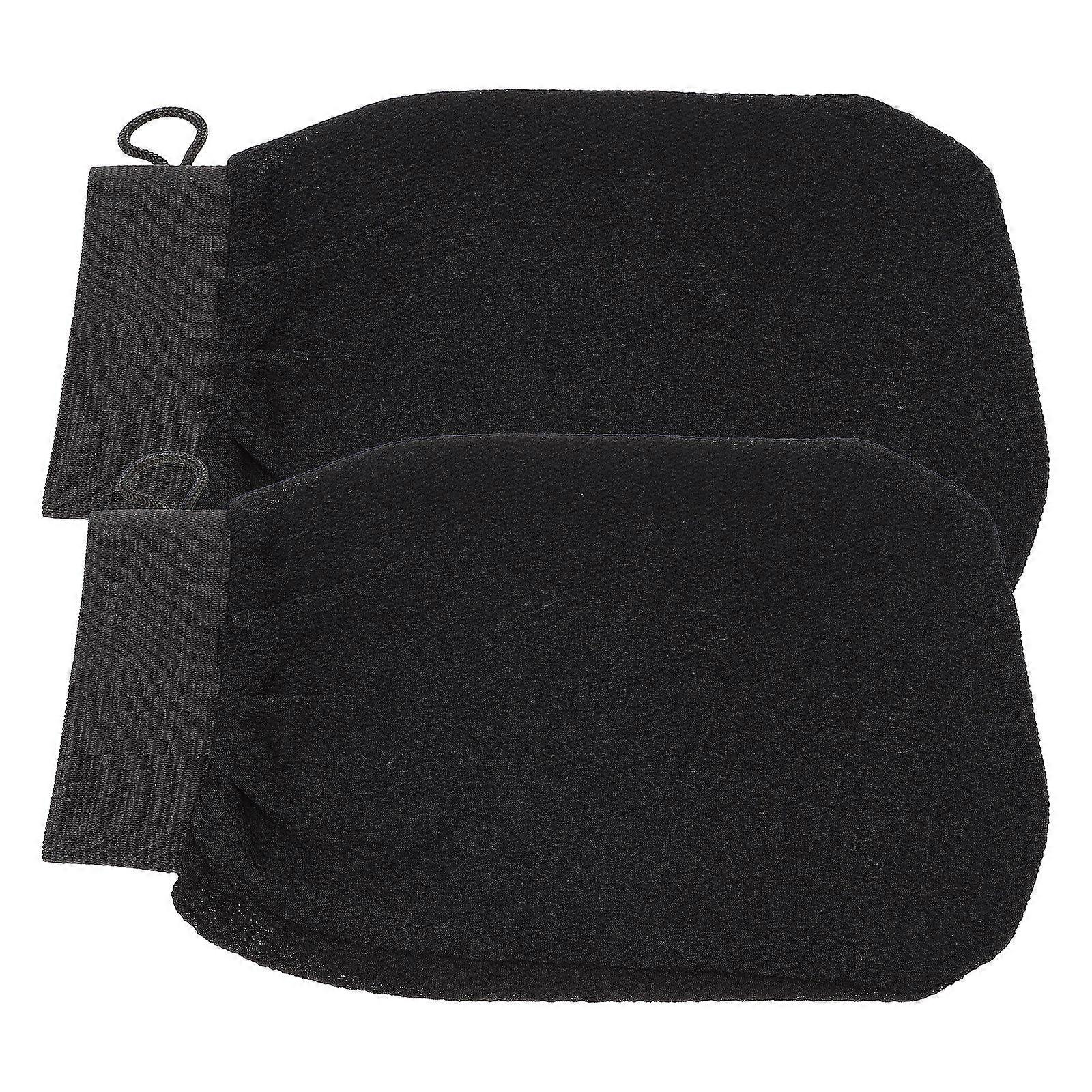 Black Bathing Gloves Body Massage for Exfoliating 2Pcs Bath Gloves