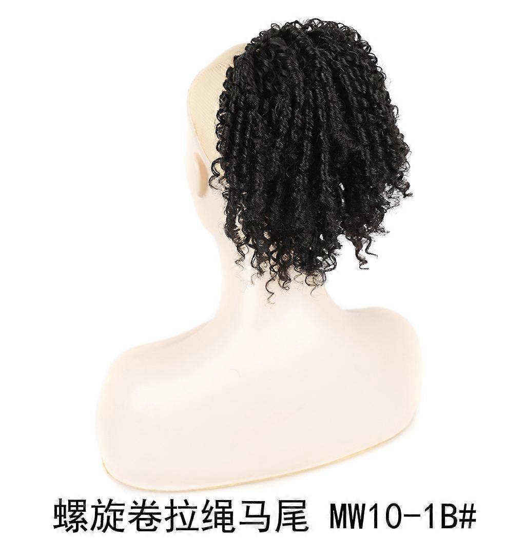 Drawstring small curly ponytail African wig women's spiral curl fluffy drawstring ponytail wig