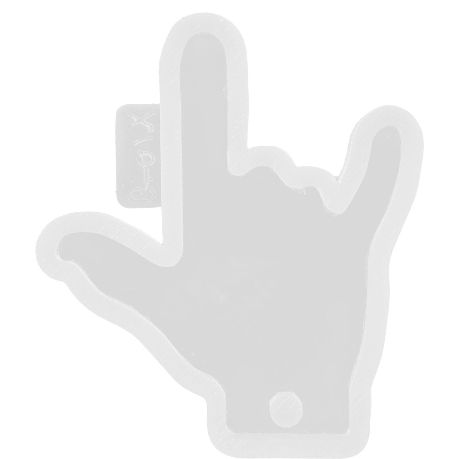 Flexible Silicone Gesture Mold for DIY Keychain Pendant White
