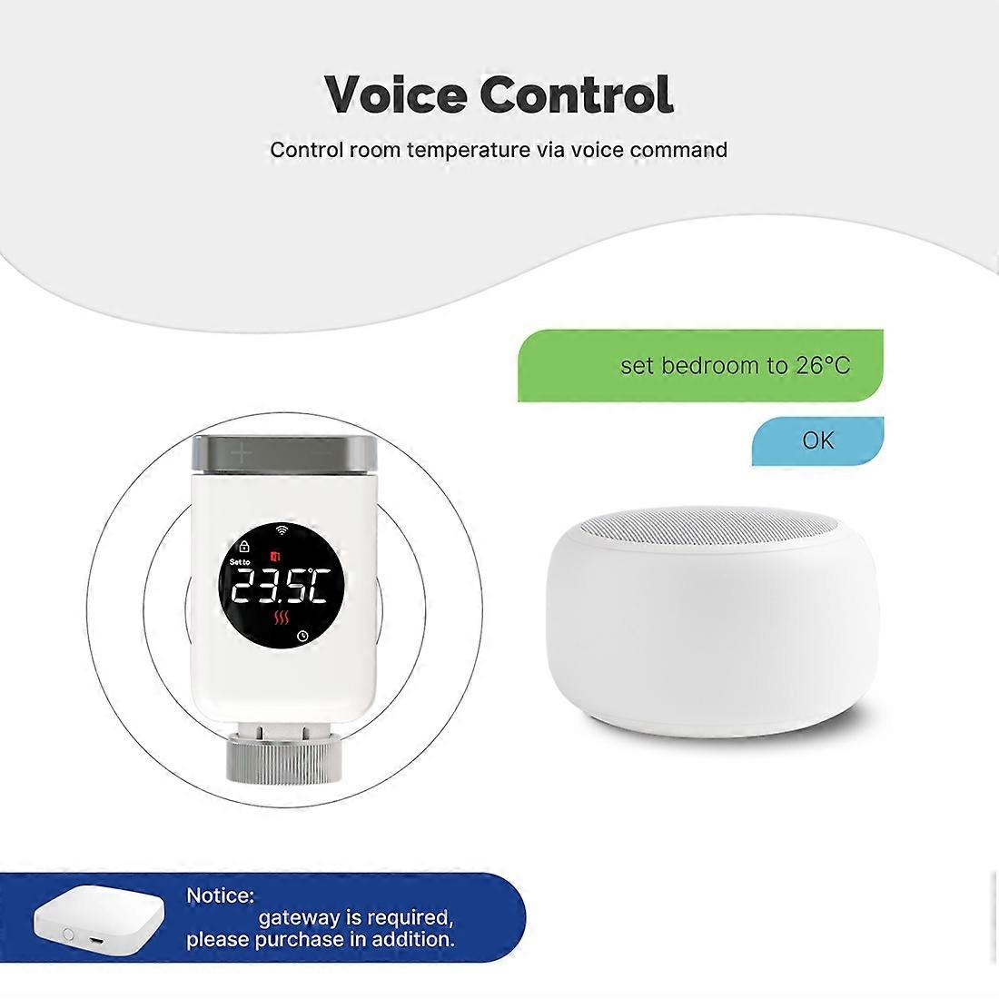 Smart ZigBee Thermostatic Radiator Valve TRV Programmable App Remote Temperature Controller