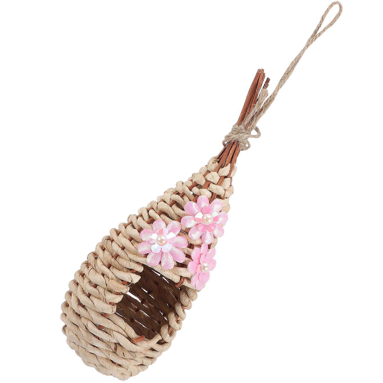 Straw Bird House for Hanging Nest Use with Woven Straw Material