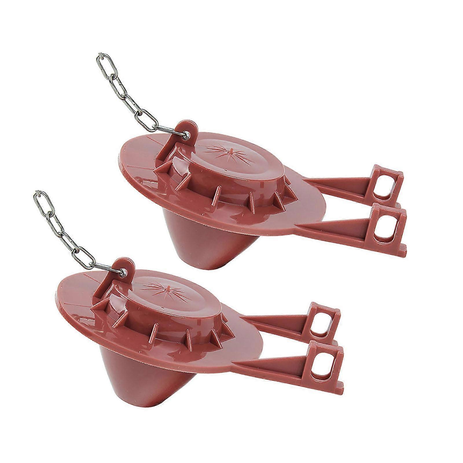 Toilet Flapper 2 Pack Universal Flush Valve Covers With Stainless Chain Dark Red Water Saving