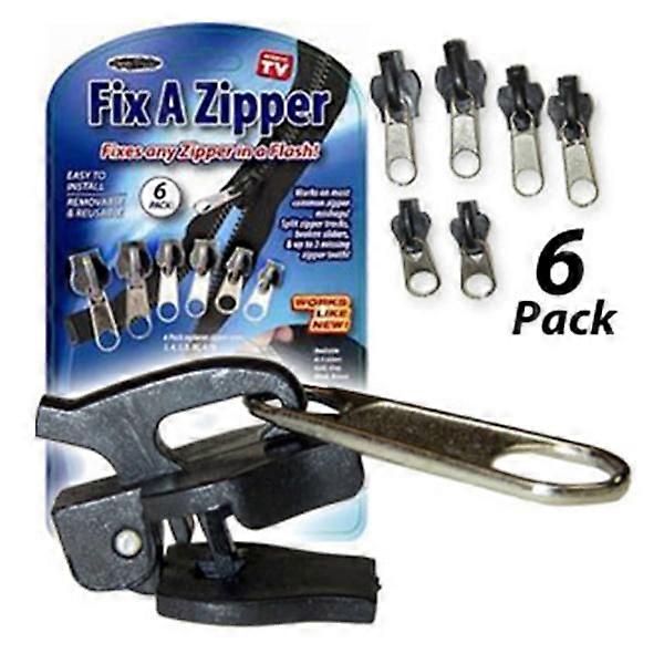 Smooth Durable 6-Pack Zippers Silver