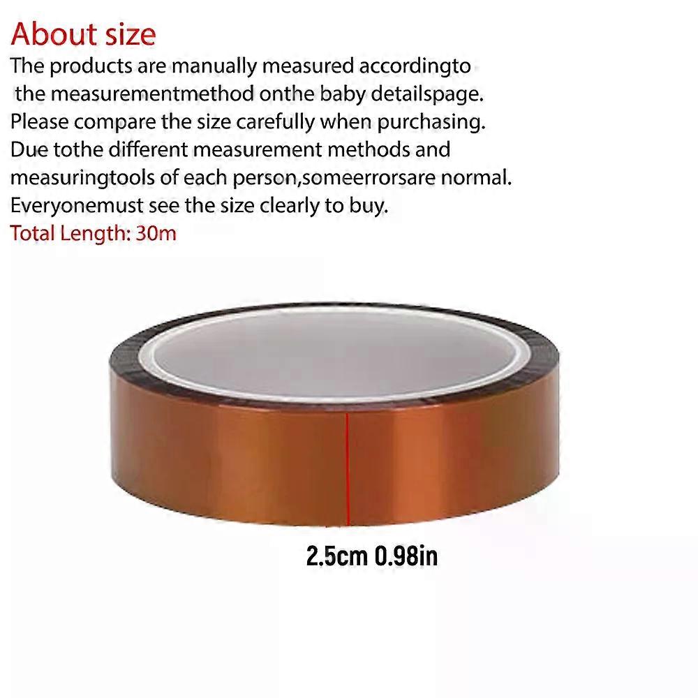 30m Long Gold Finger High Temperature Resistant Tape Polyimide Tape Multi Size Pet Anti Static Lithium Battery Insulation Tape