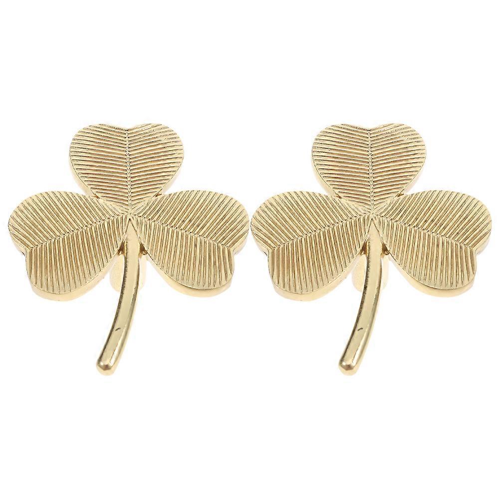 4 Pcs Golden Shamrock Knobs Decorative Cabinet Pulls For Dresser Wardrobe Easy Operation Style