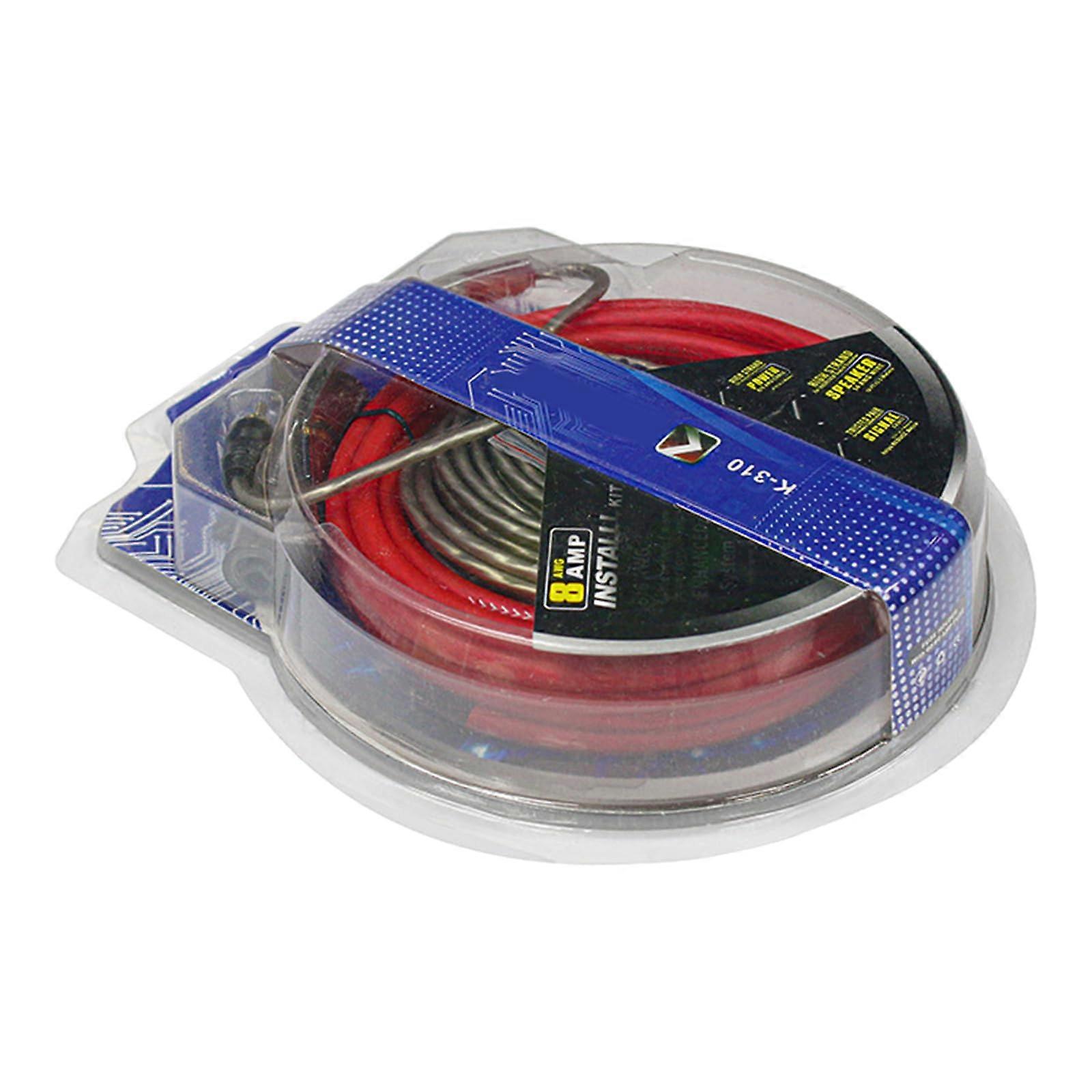 8 Gauge Car Amplifier Wiring Kit with Fuse Holder for Subwoofer, Clear Sound and Durable Design