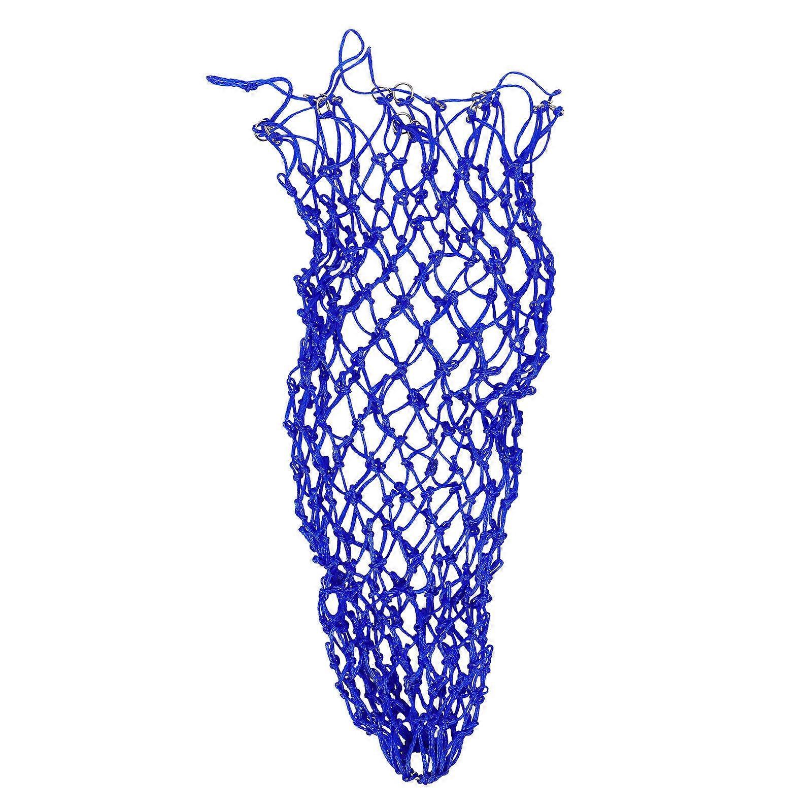 Horse Slow Feeder Bag Rectangular Animal Feeder Stable Use Blue Nylon with Ventilation Function 1Pcs