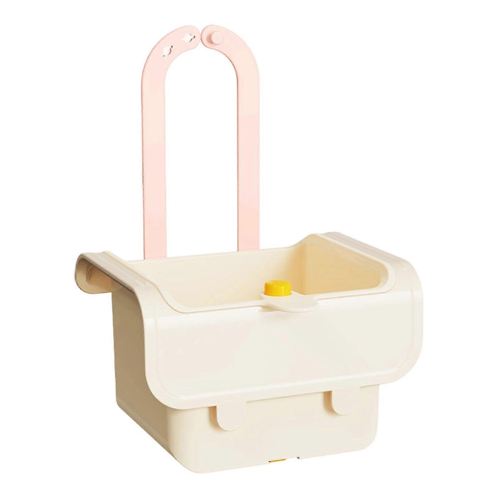 Faucet Mounted Sink Strainer Basket with Touch Activated Auto Dump, Space Saving for Small Kitchens, Milk White