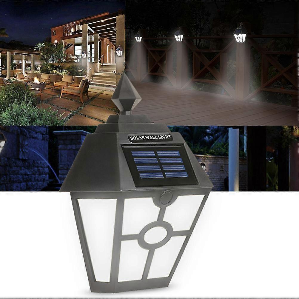 Solar Garden Lights Vintage Hexagonal LED Wall Light Black