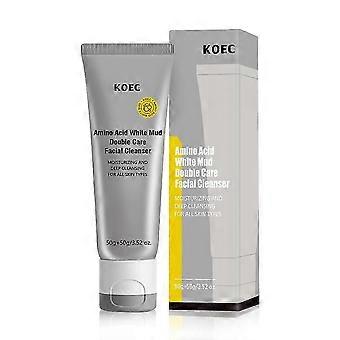 2025 Amino Acid White Mud Double Care Facial Cleanser, 3,52 oz, Amino Acid Double-Tube Facial Cleanser, Idratante e pulizia profonda per tutti i tipi di pelle
