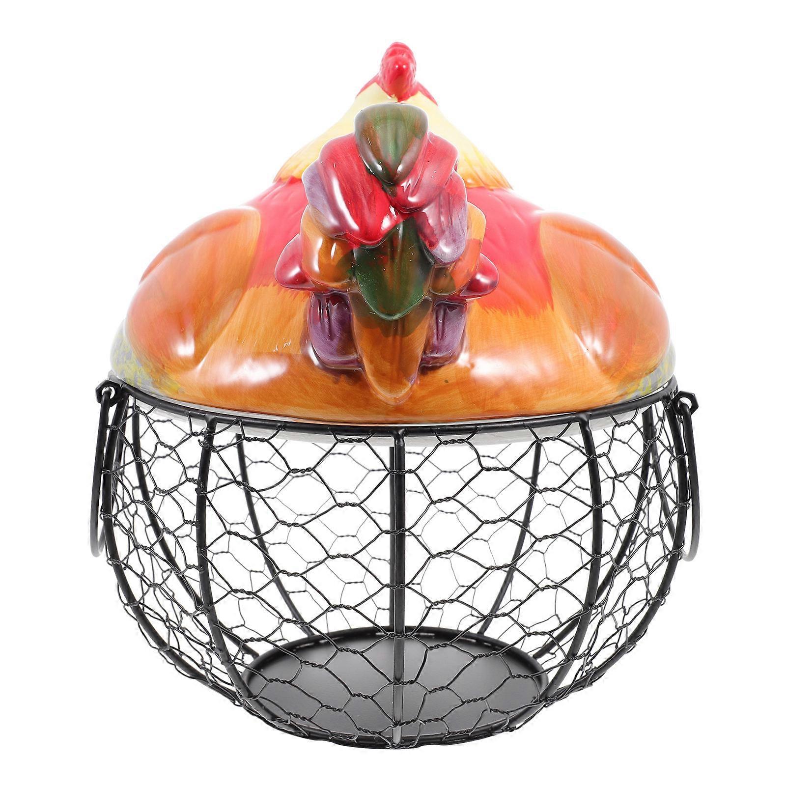 Iron Art Basket for Egg Storage 1Pcs Creative Kitchen Container