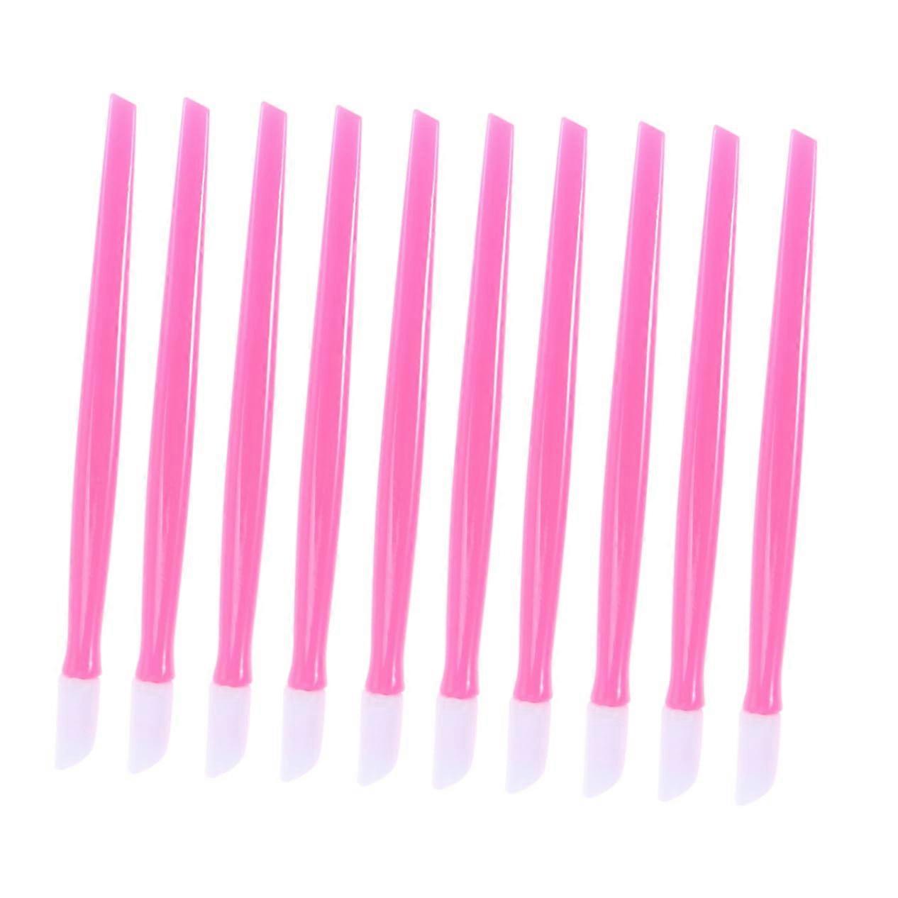 100Pcs Manicure Tools Set Pink Plastic Cuticle Pusher for Precise Nail Art Preparation