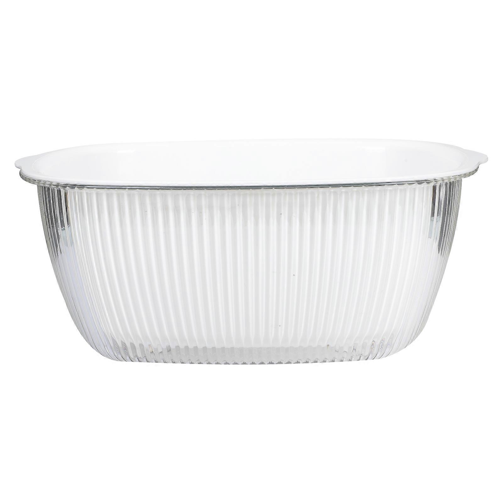 Double-Layer Kitchen Vegetable Washing Basket Drain Basket 1Set