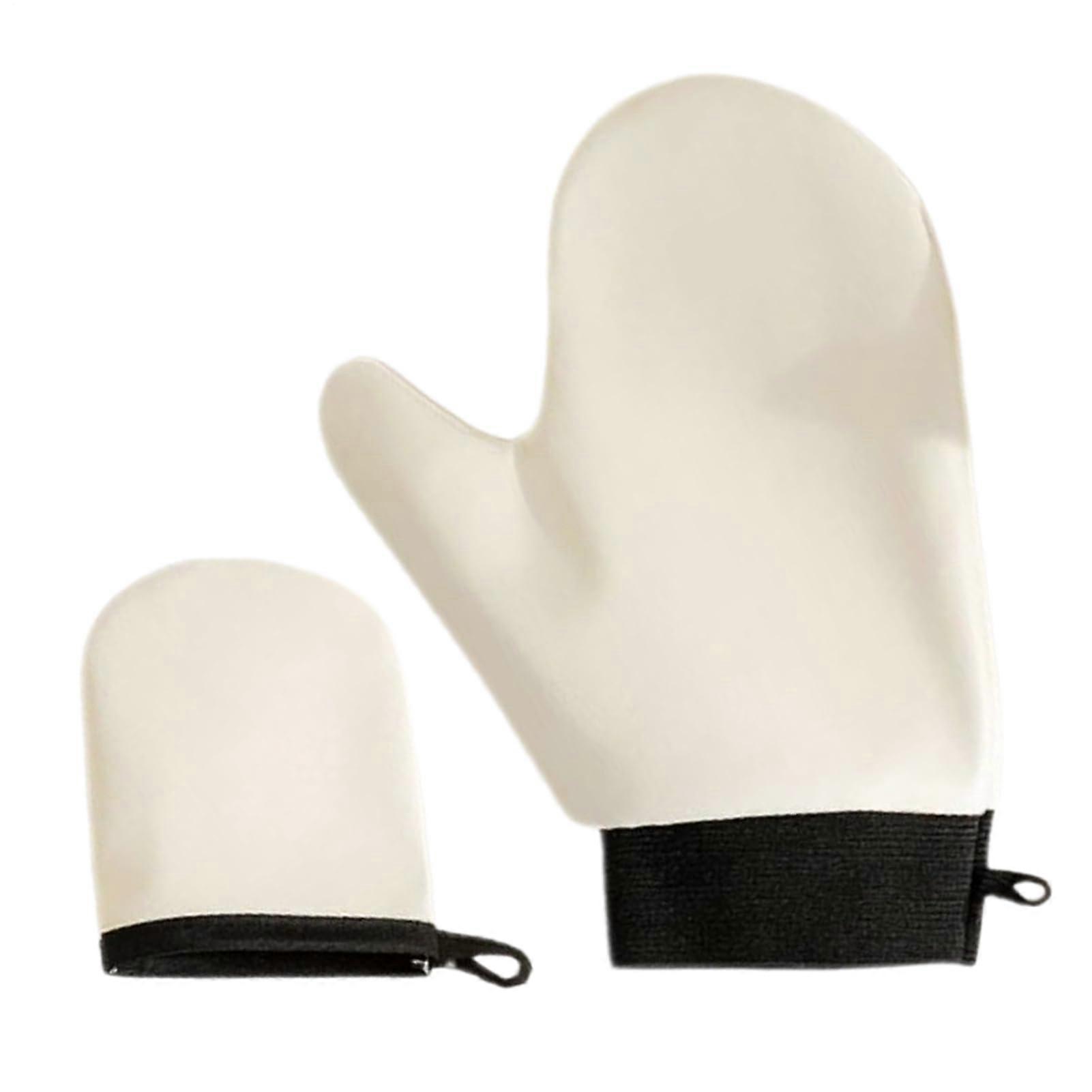 Self Tanning Mitt with Back Applicator for Lotion and Mousse, Washable Reusable Even Coverage