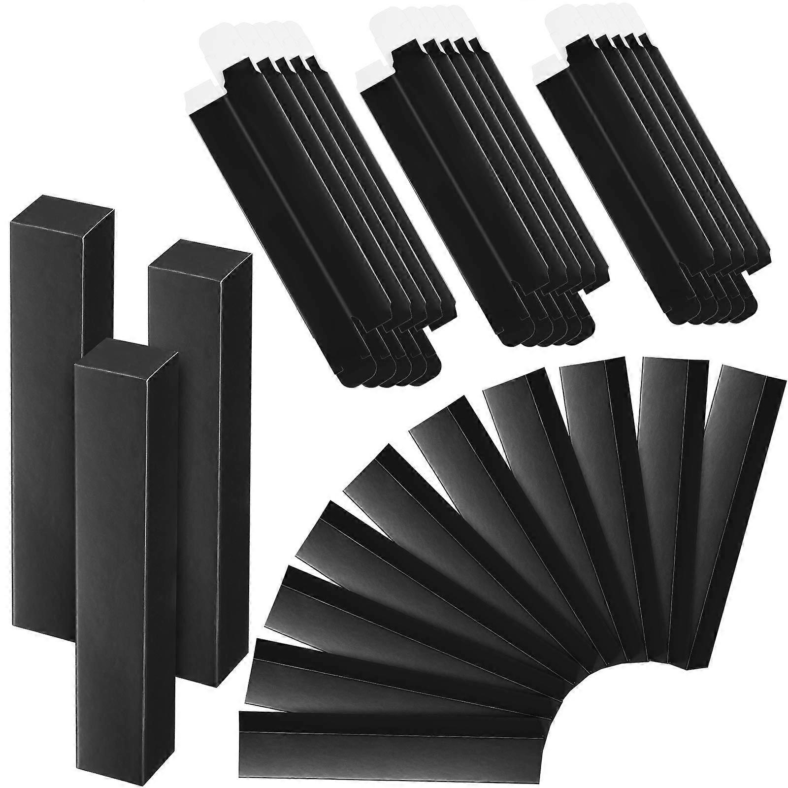 60 Pack Solid Black Lip Gloss Packaging Boxes, Empty Lipstick Perfume Storage Paper Cases