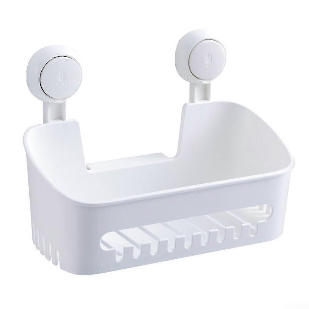 Bathroom Storage Shelf Wall Mounted Organizer NoDrill Suction Cup Design with Hanging Hooks