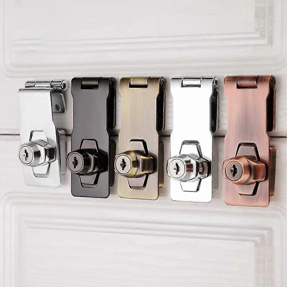 4 Inch Keyed Hasp Lock with Keys and Screws for Cabinets, Doors, Toolboxes and Security Use