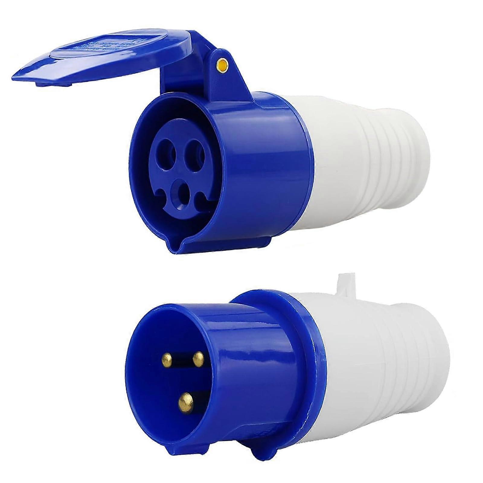 3 Pin 16A Industrial Plug Socket Set IP44 Waterproof Dustproof Power Connector for Camping Caravan