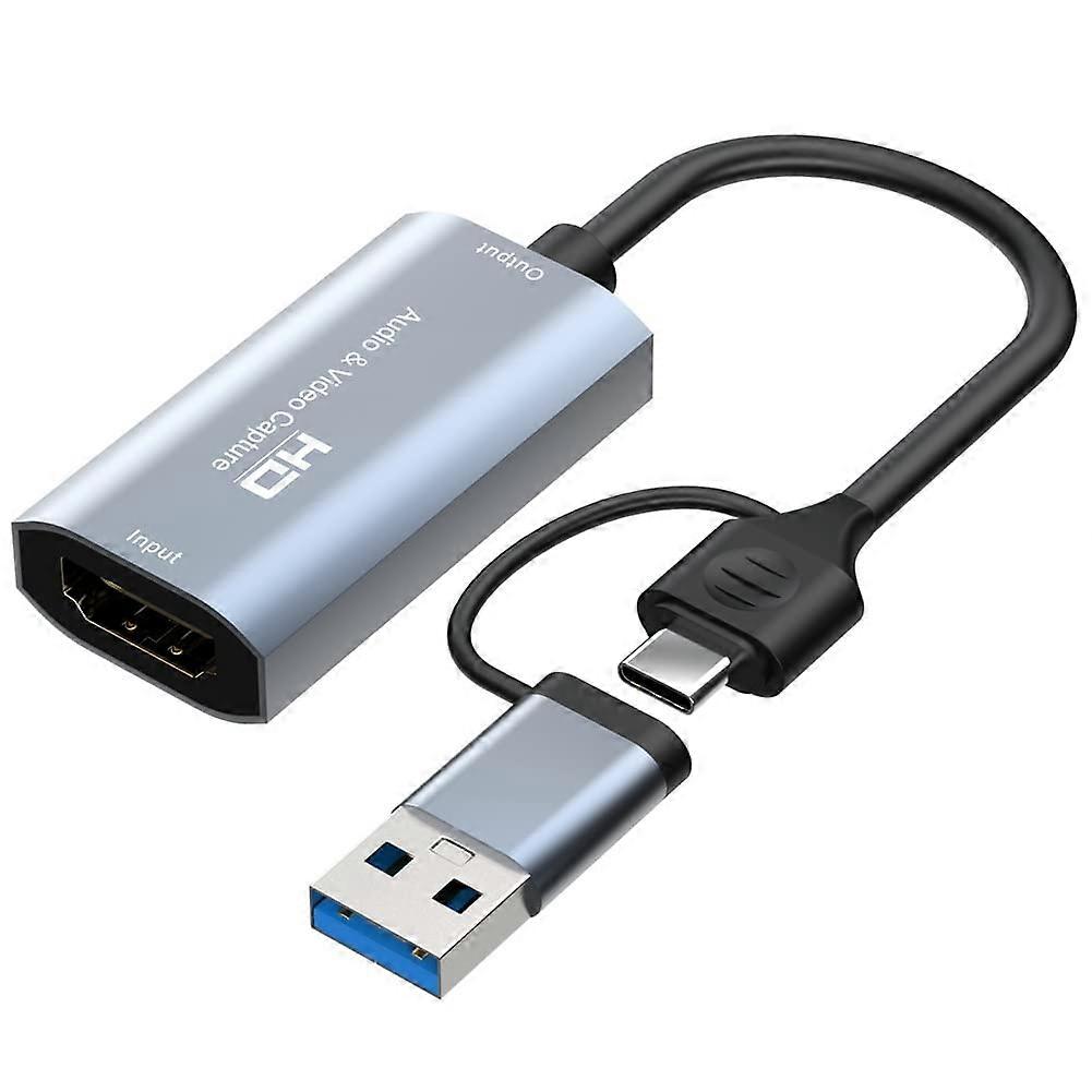 4K USB TypeC Video Capture Card with Audio, Dual Input, Ultra HD Recording for Live Streaming