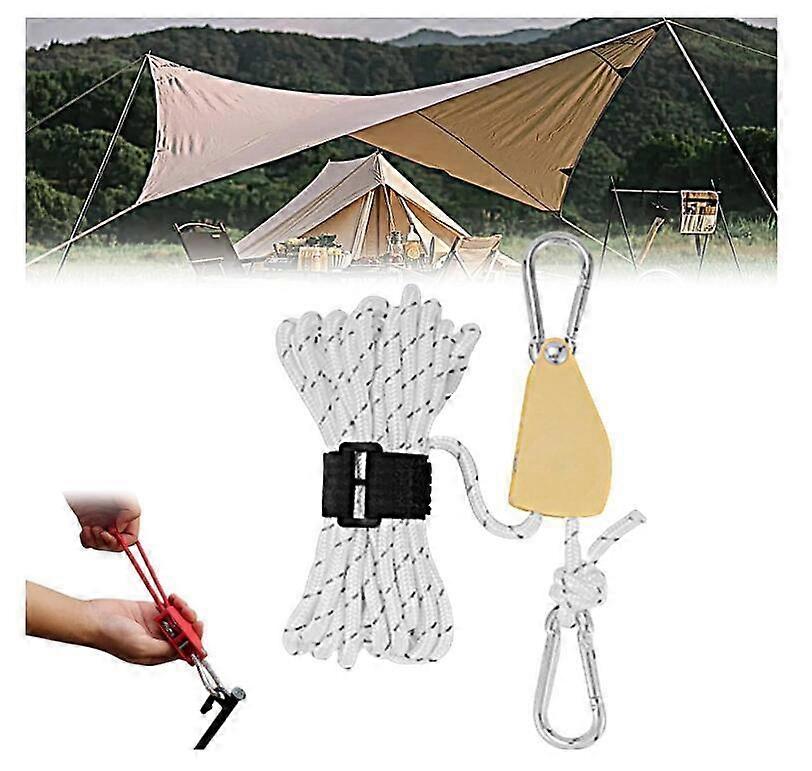 Portable Adjustable Fix Tent High Strength Fast Release Pulley Camping Rope
