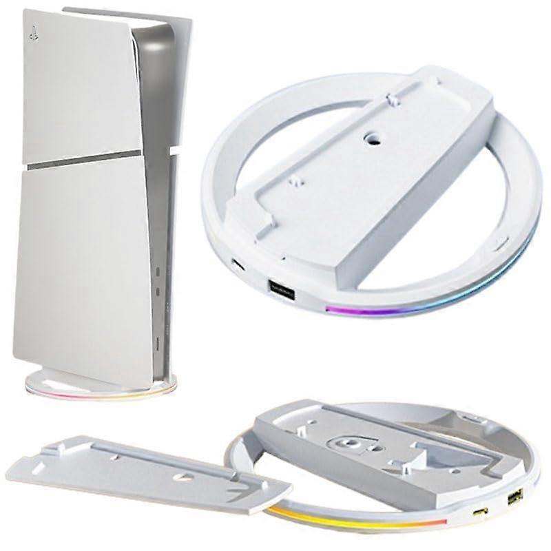 Vertical Cooling Stand with RGB Light, USB Port, Stable Support for PS5 Pro Slim Digital Disc