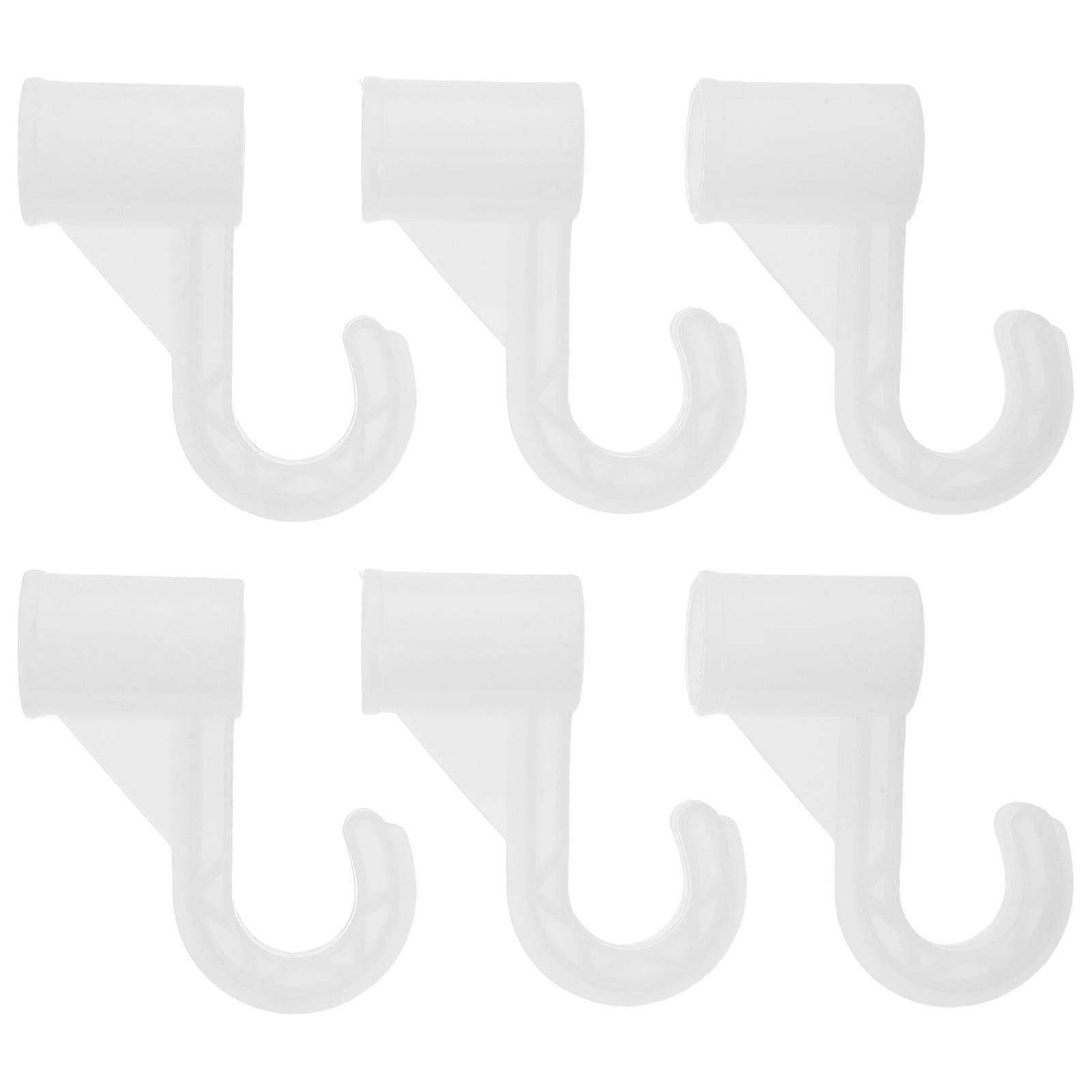White Closet Rod Bracket for Hanging Clothes Adjustable 6Pcs Support